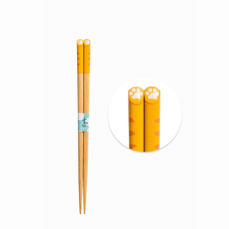Baguettes en bois avec Design pattes de chat