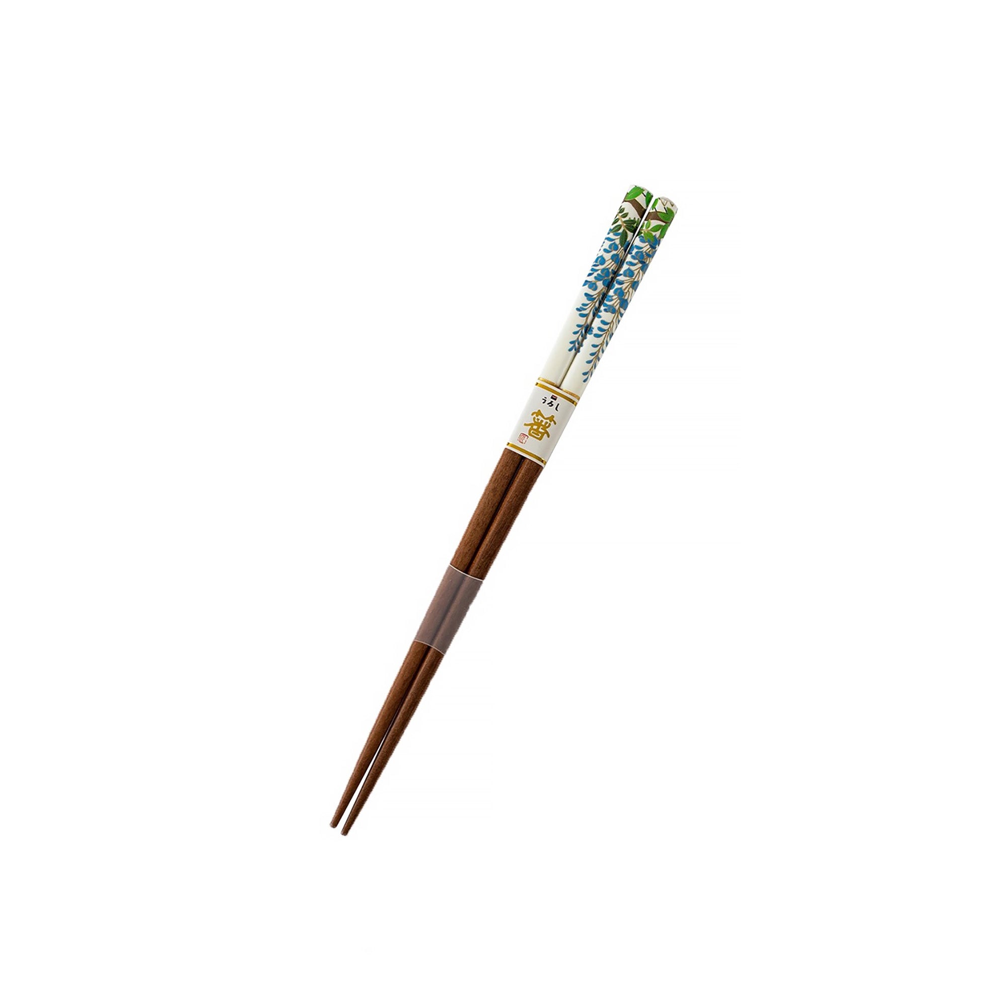 Baguettes Tanaka en bois naturel avec décor floral