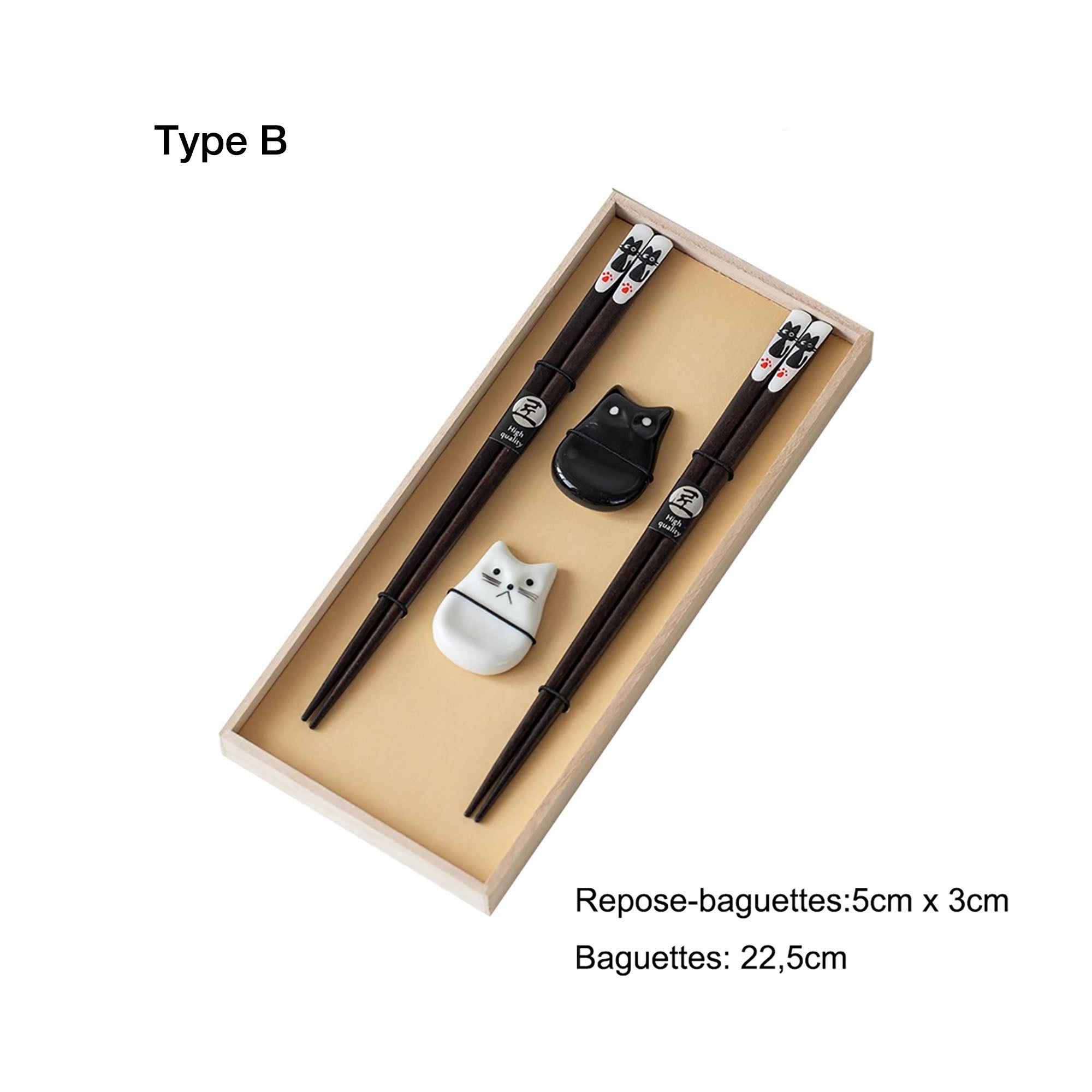 Coffret de baguettes en bois naturel Tanaka Tanahashi
