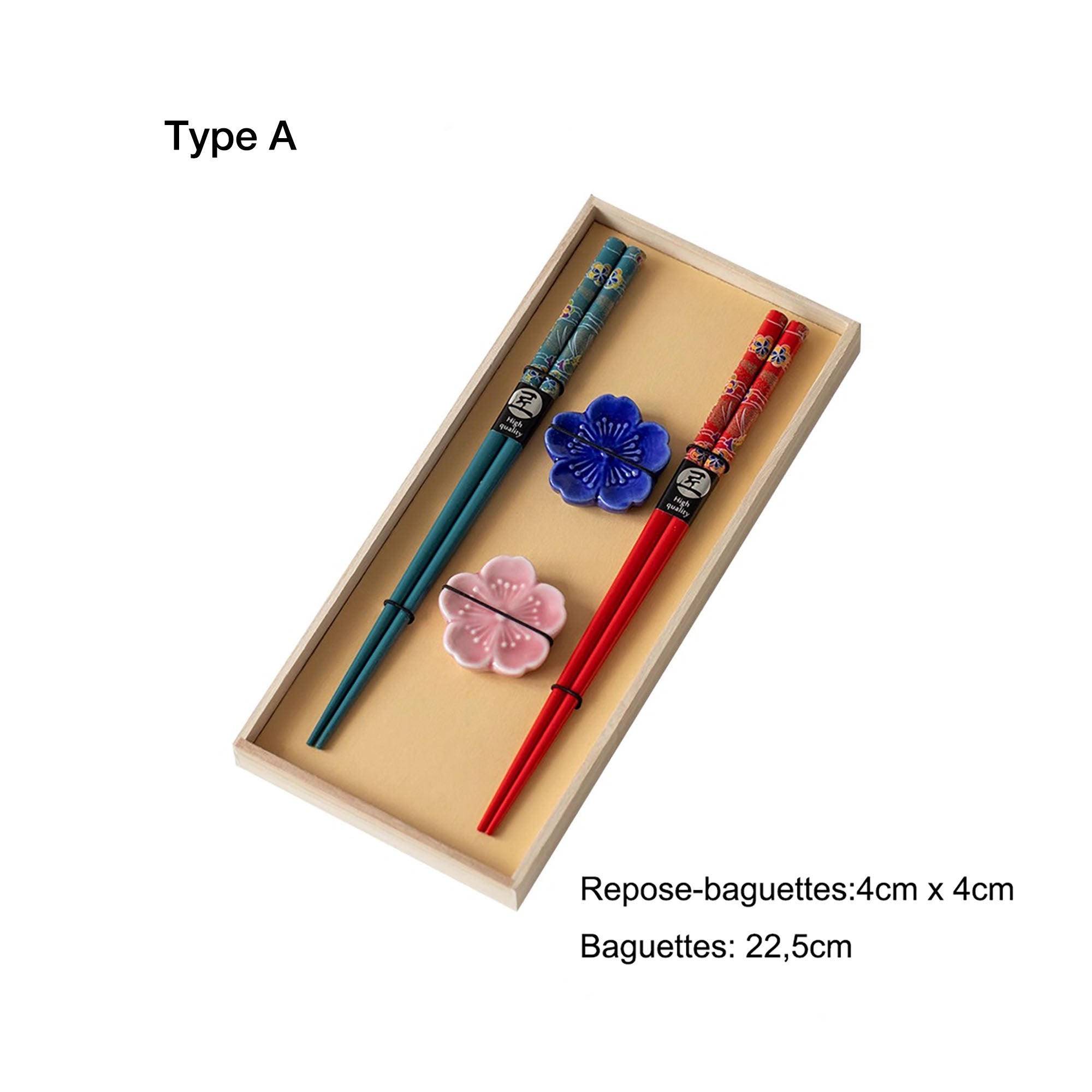 Coffret de baguettes en bois naturel Tanaka Tanahashi