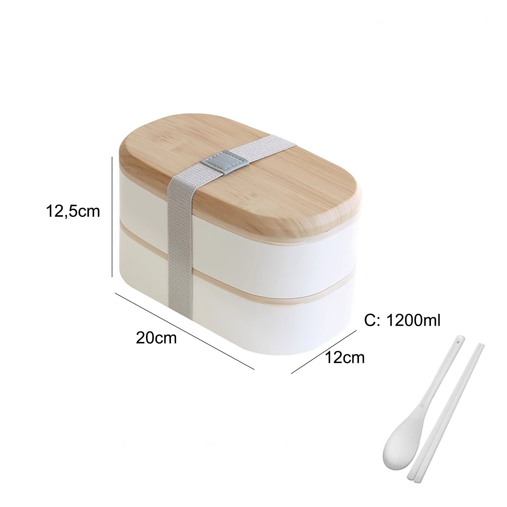 Boîte à bento minimaliste avec couvercle en bois