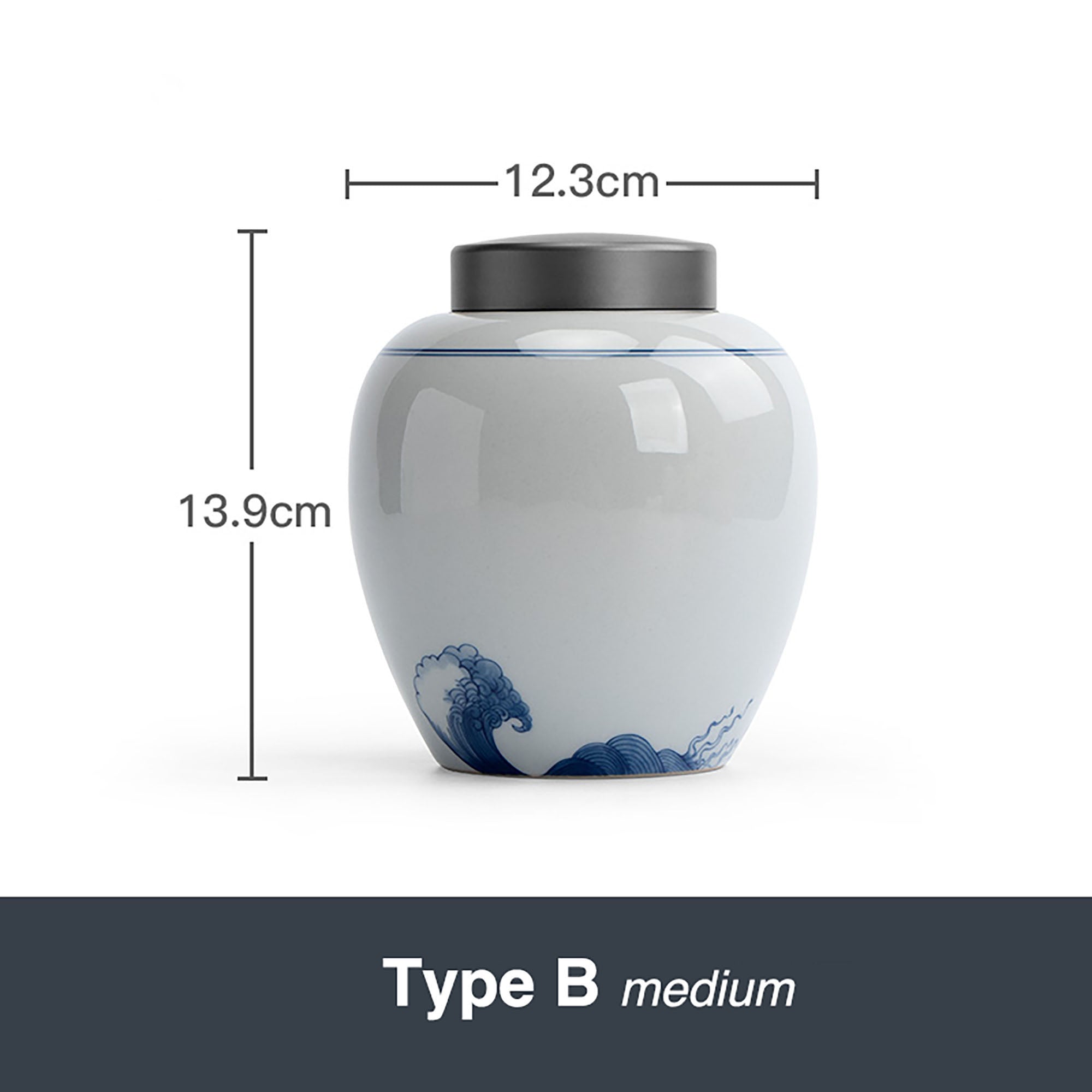 Boite à thé en porcelaine avec belle design "Écoute de la mer"