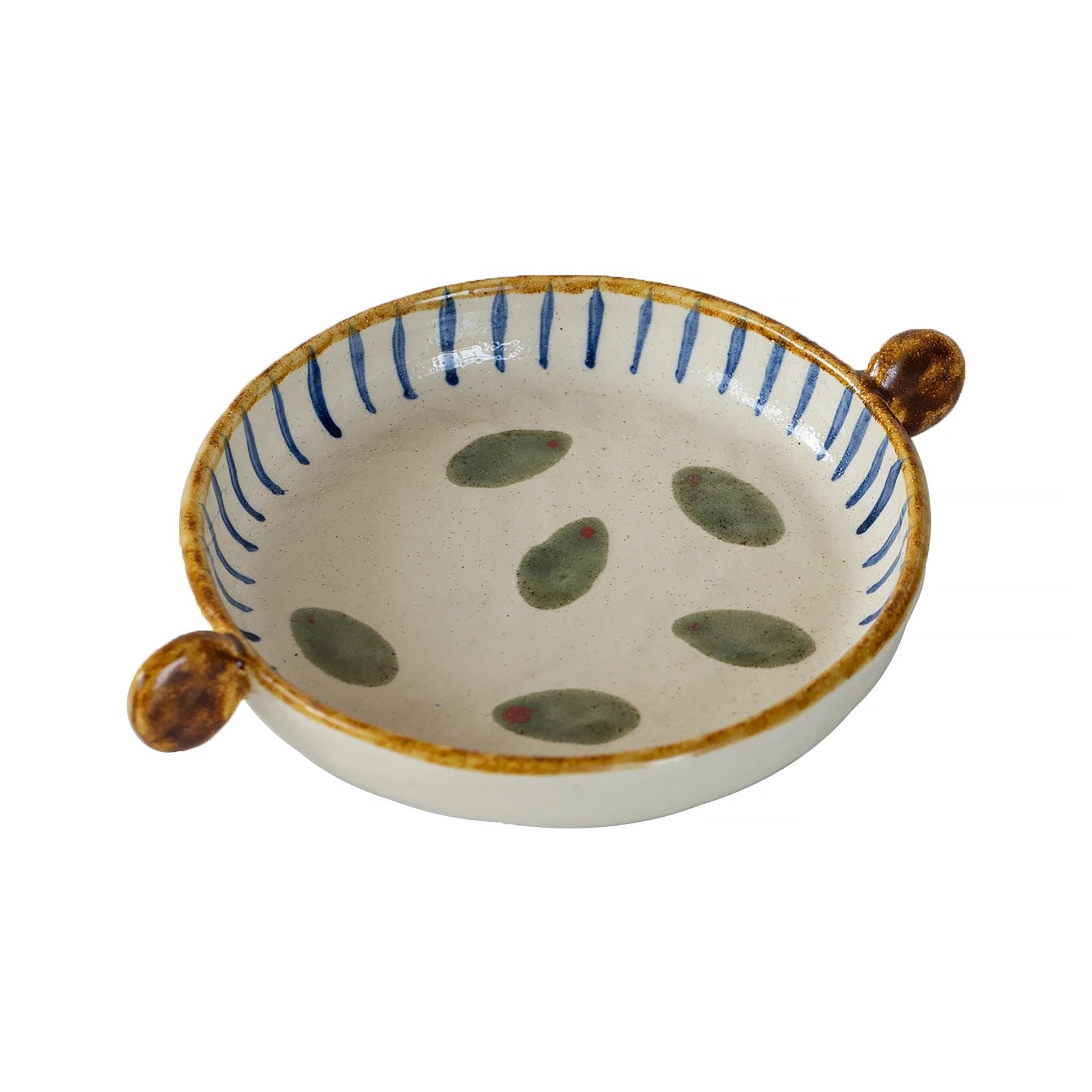 Vaisselle en céramique Minoyaki motif petites feuilles peint à la main