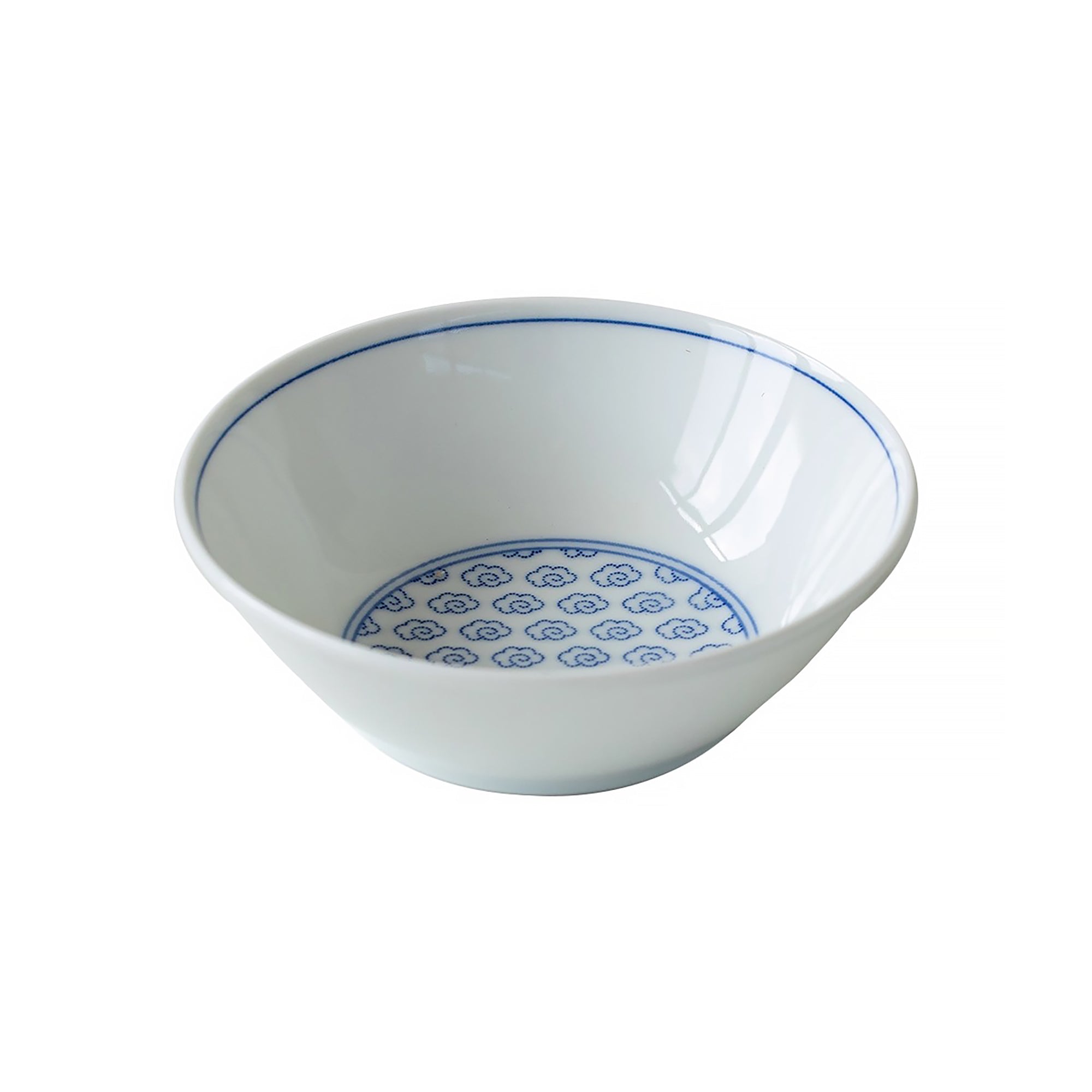 Vaisselle Minoyaki avec motifs Seigaiha et nuages bleus