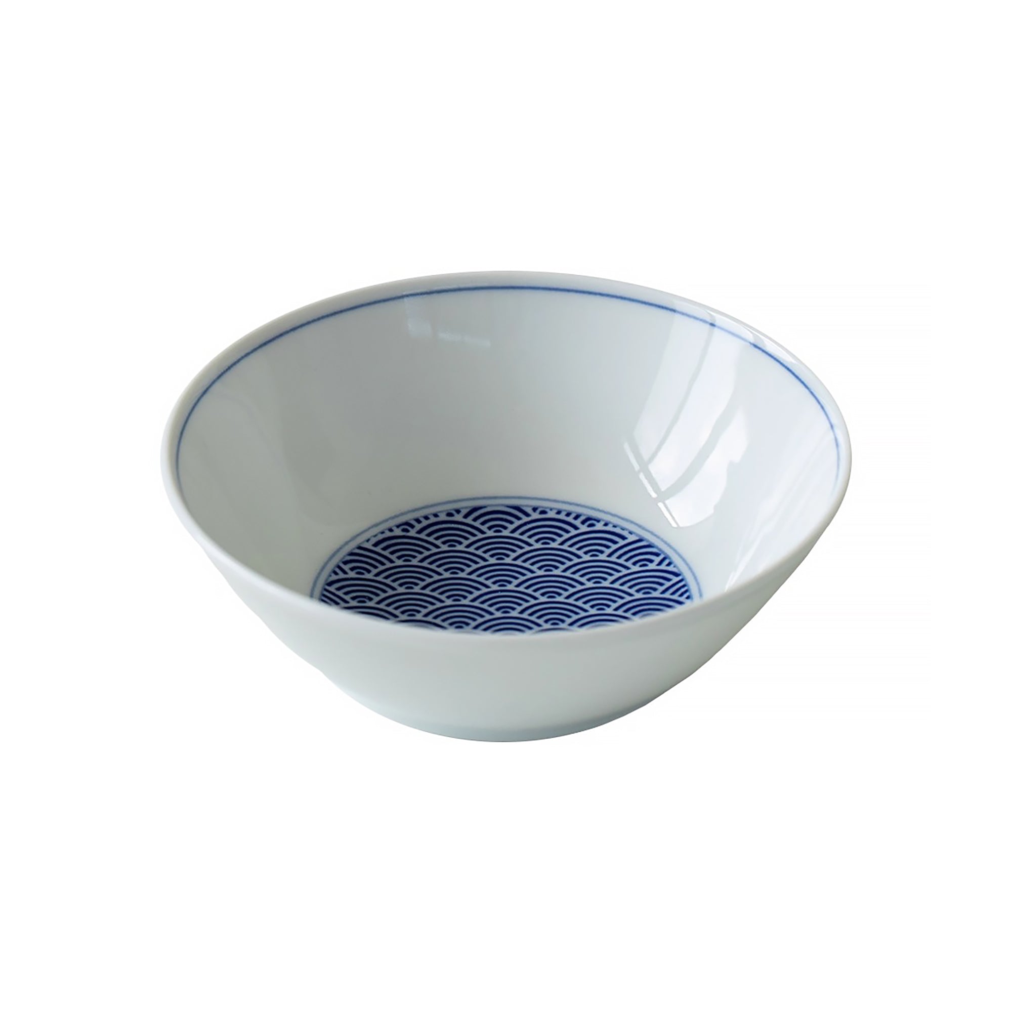 Vaisselle Minoyaki avec motifs Seigaiha et nuages bleus