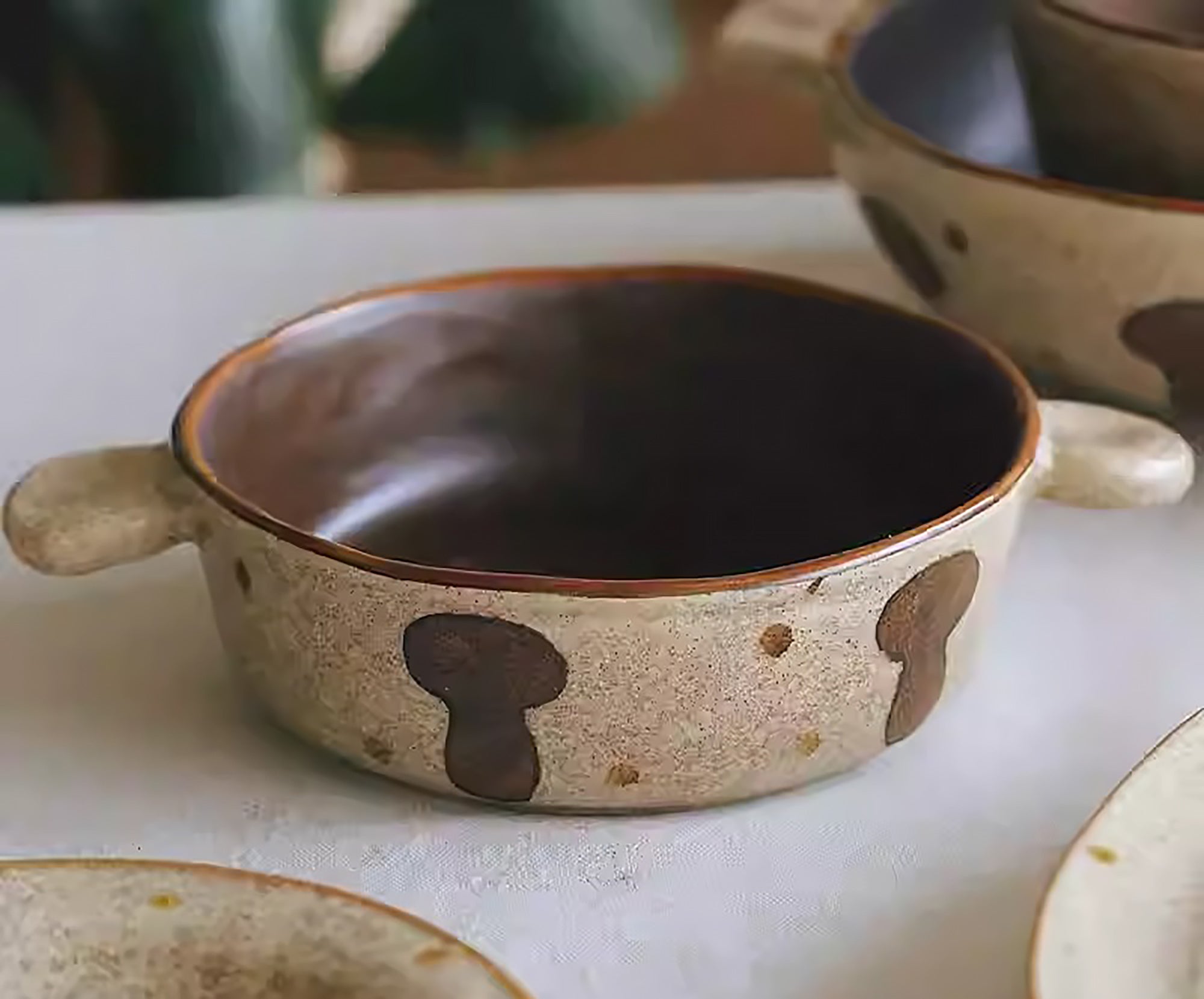 Bol en céramique champignon fait main