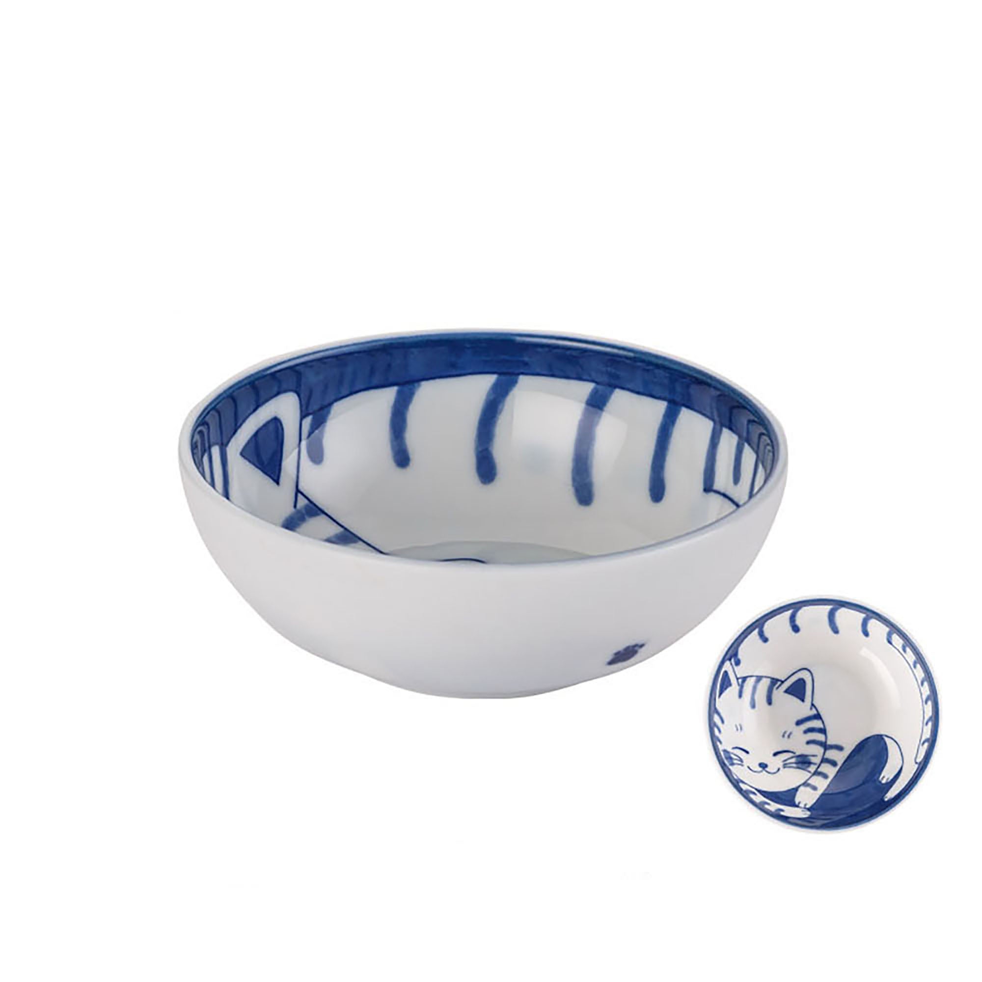 Minoyaki bowl with “Happiness Cat” design