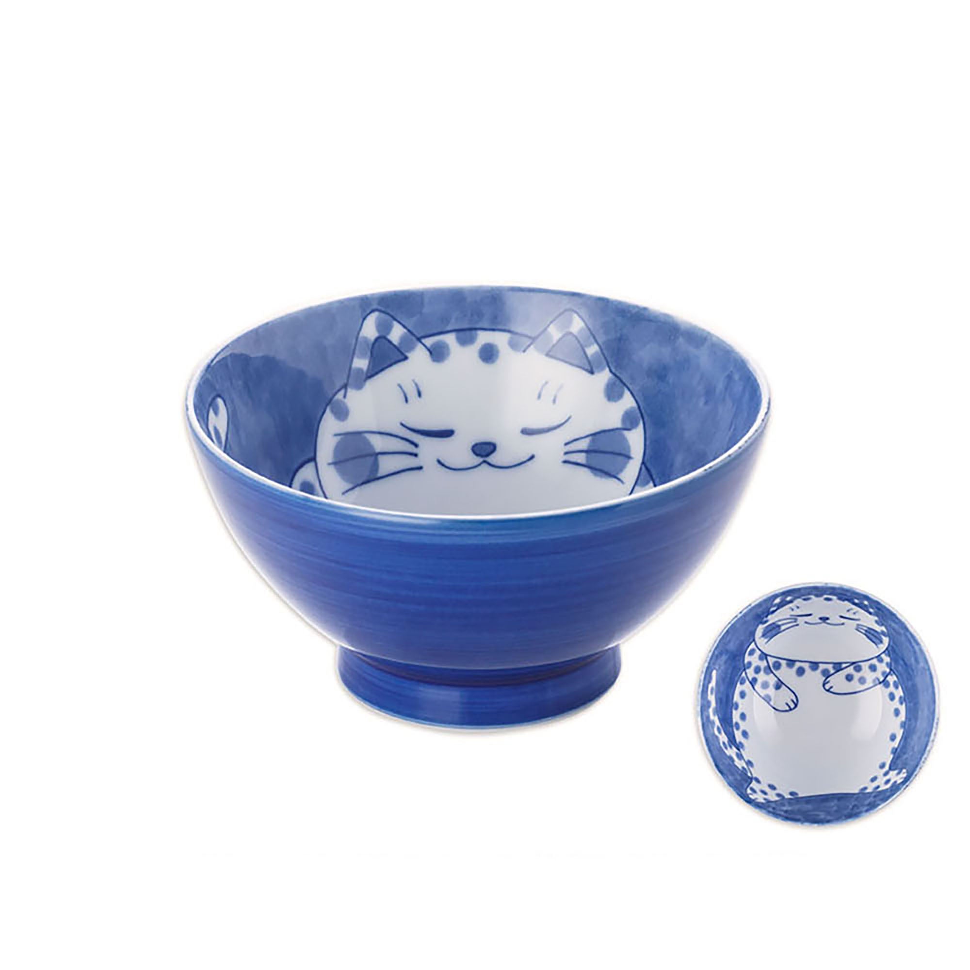 Minoyaki bowl with “Happiness Cat” design
