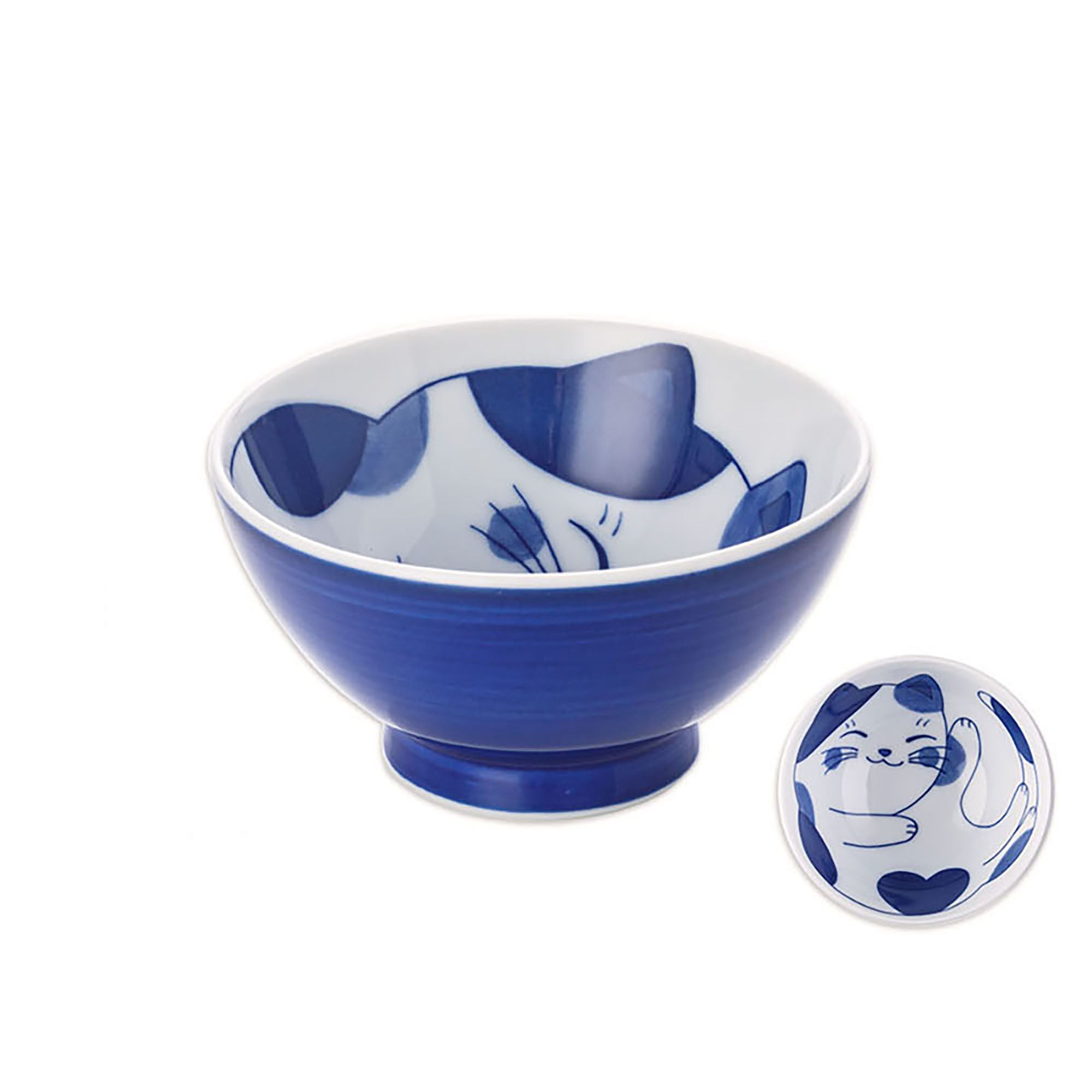 Minoyaki bowl with “Happiness Cat” design
