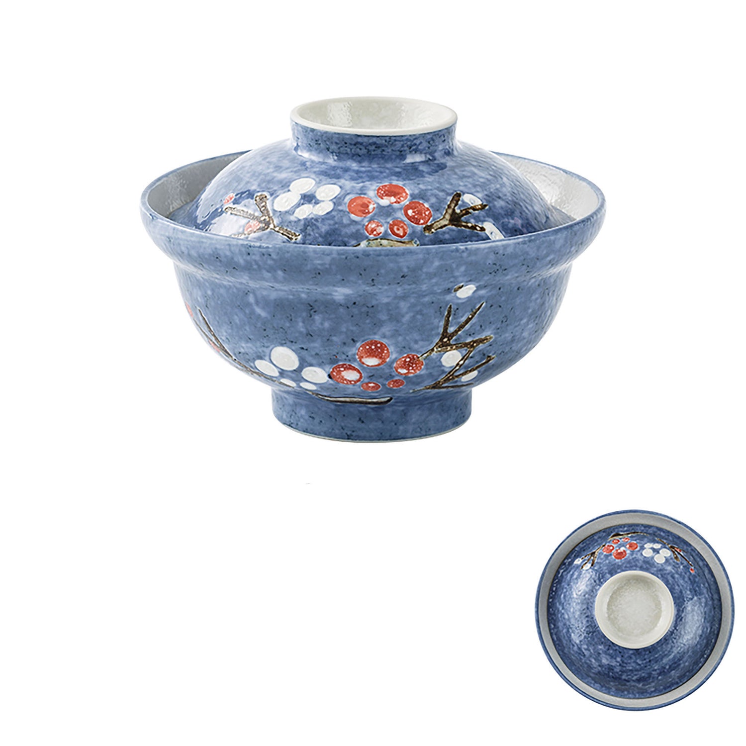 Bol en porcelaine Minoyaki avec couvercle