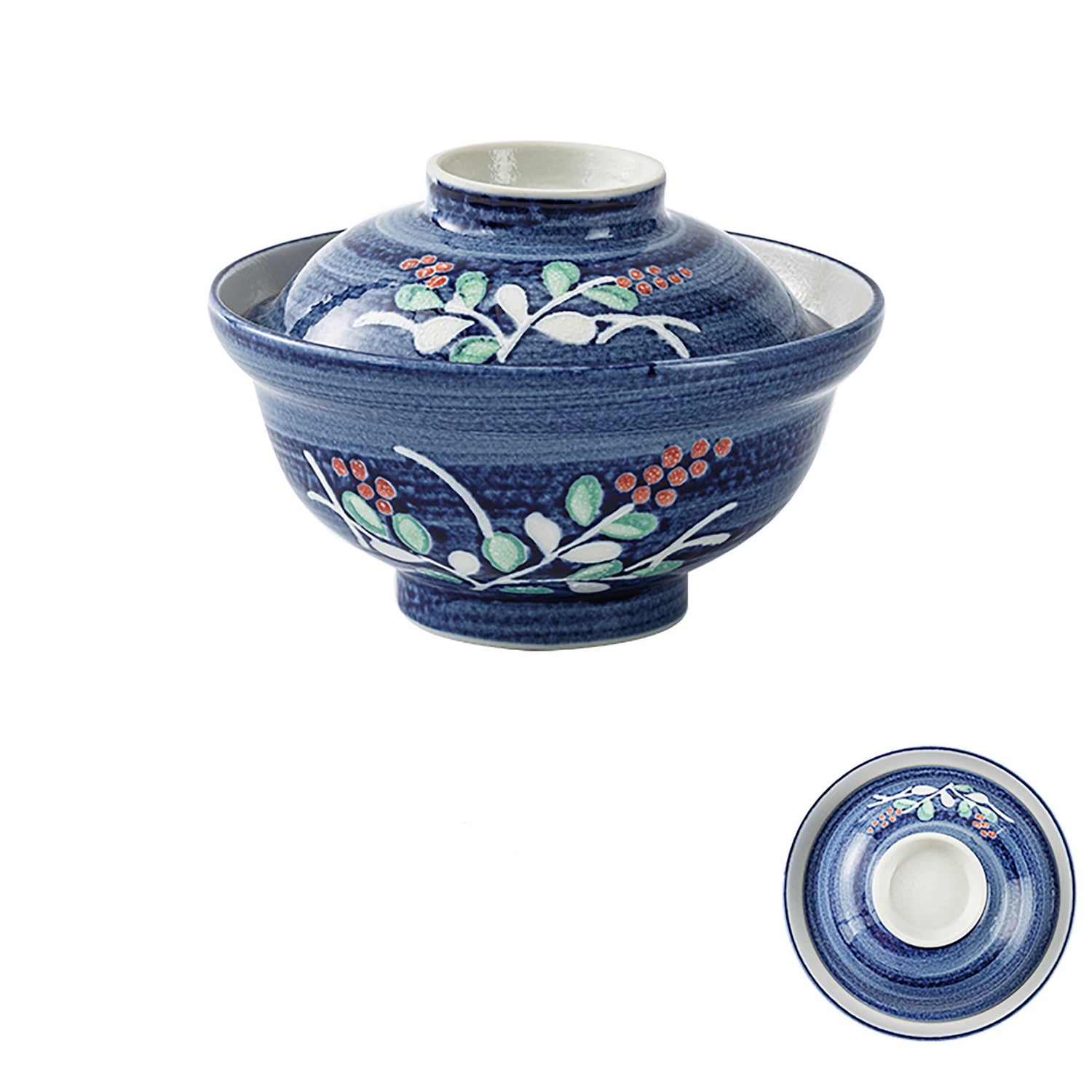 Bol en porcelaine Minoyaki avec couvercle