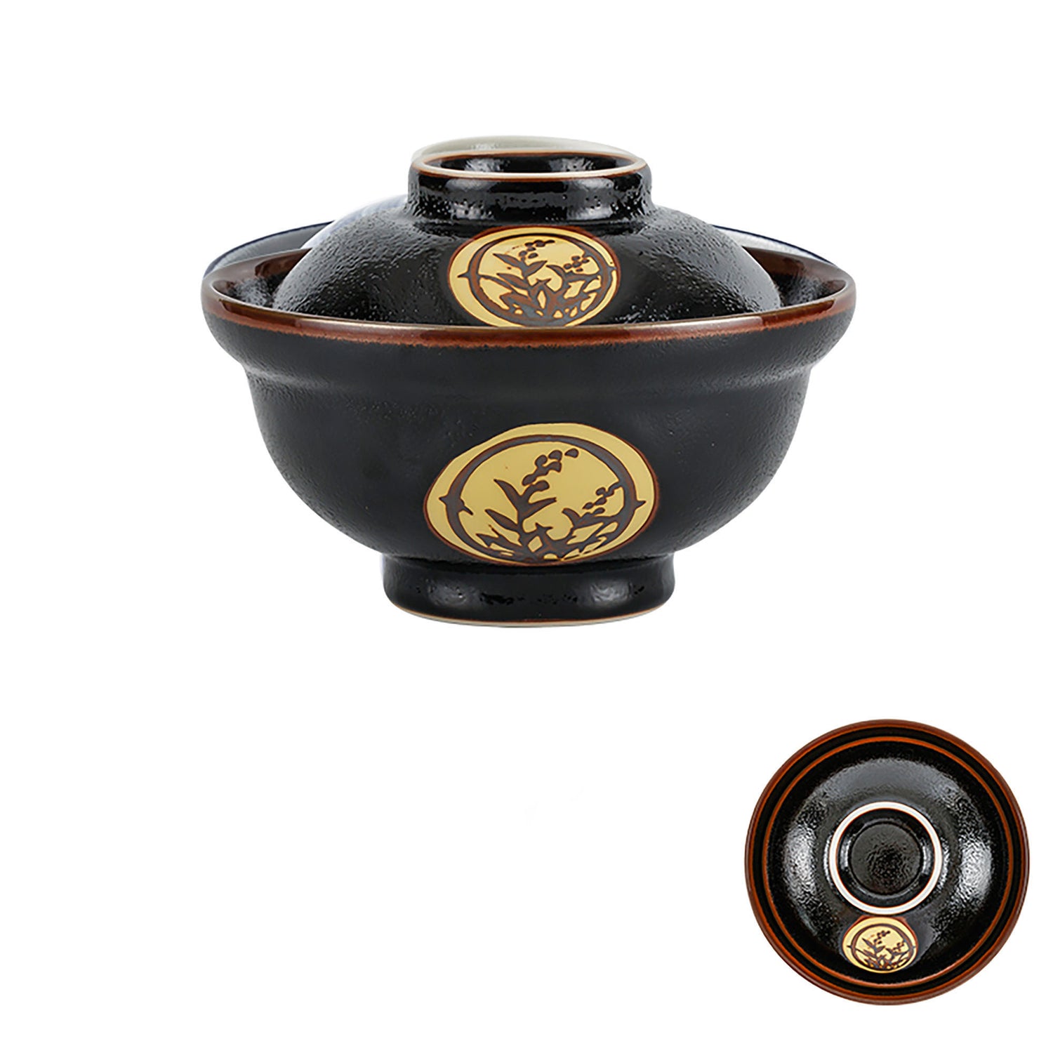 Bol en porcelaine Minoyaki avec couvercle