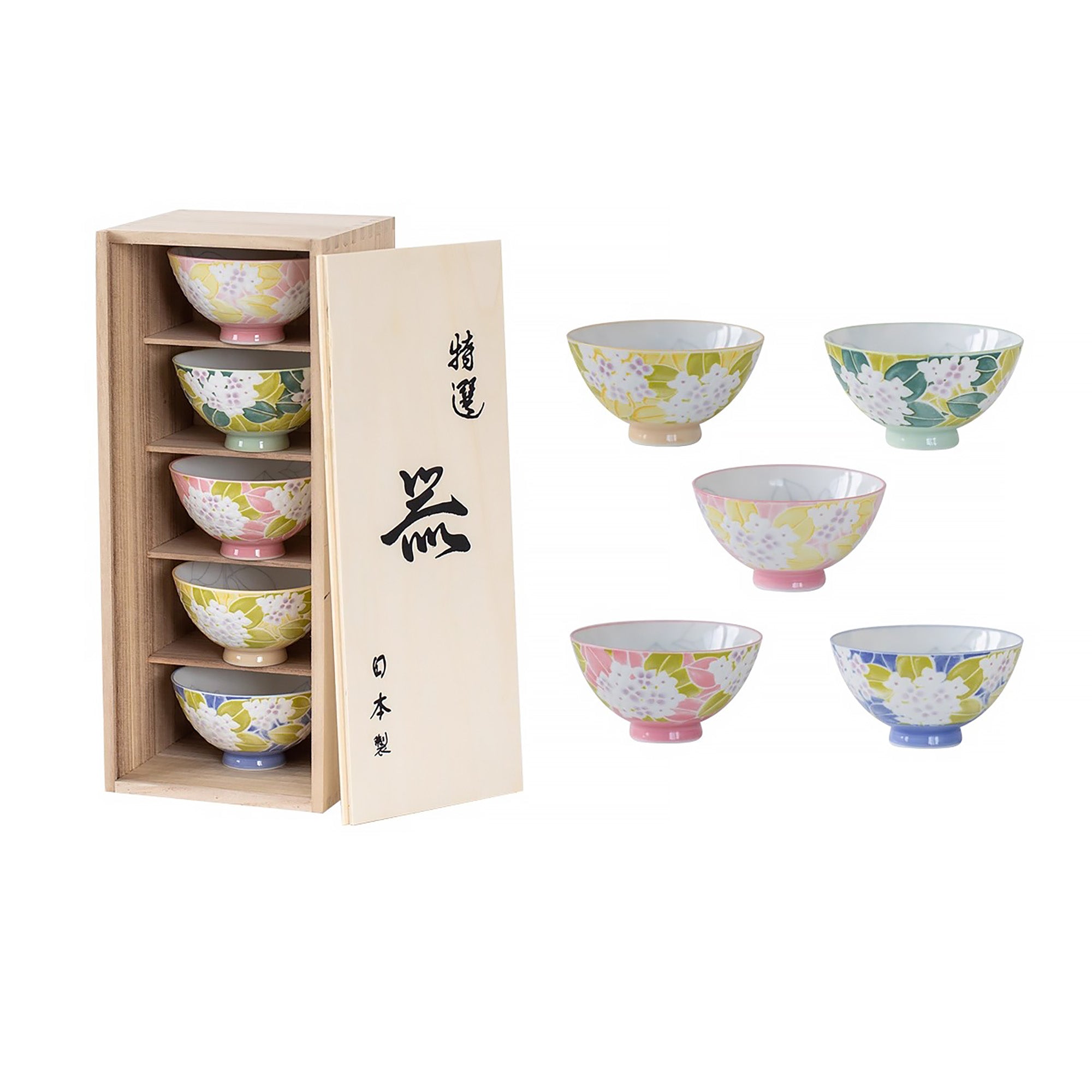 Bol Minoyaki avec motif lapin ou hortensia
