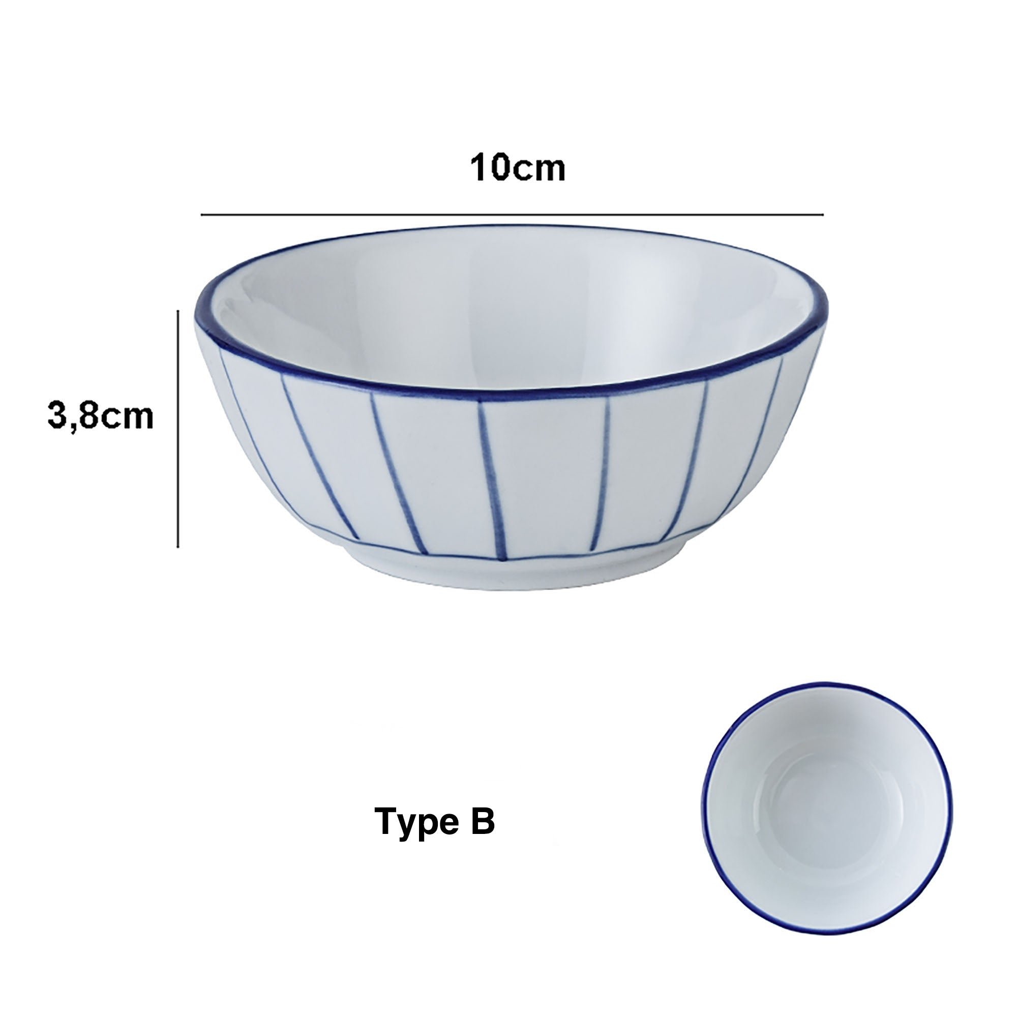 BOL de MINO yaki avec motif en BLEU japonais