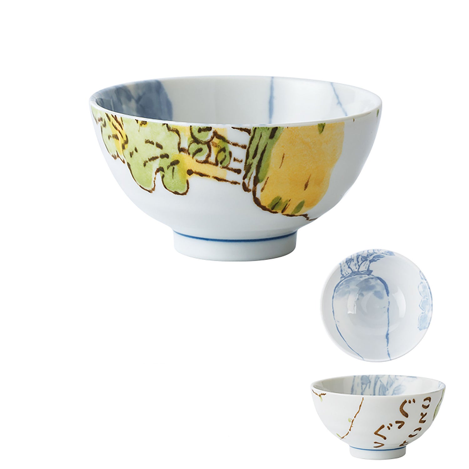 Bol à riz avec mignon motif légume