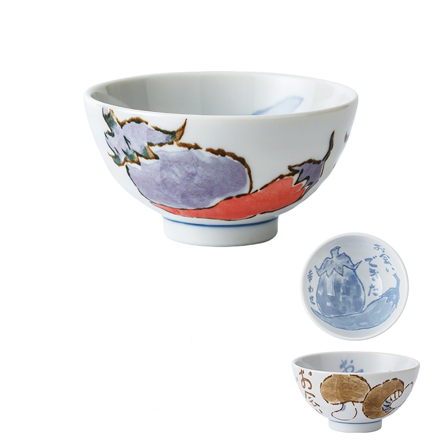 Bol à riz avec mignon motif légume