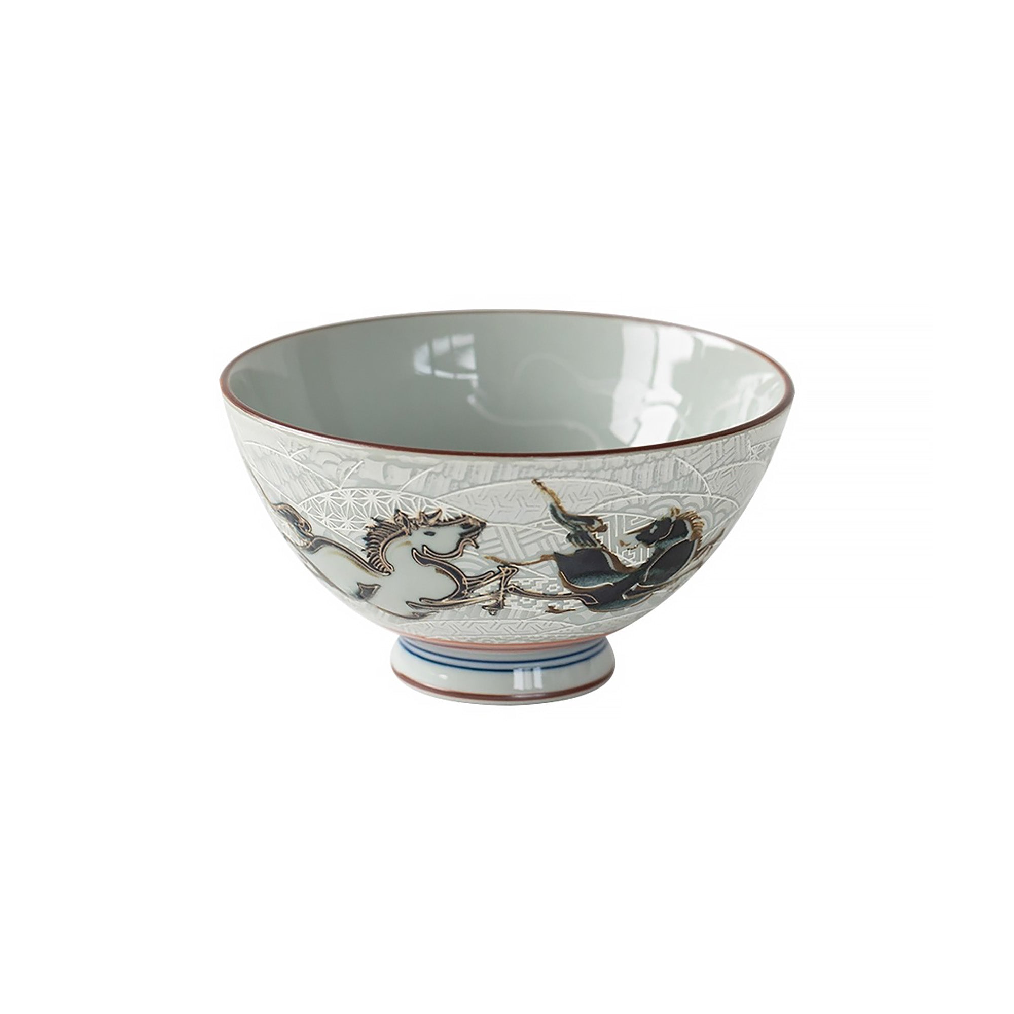 Bol Mino-yaki avec motif bonheur en relief