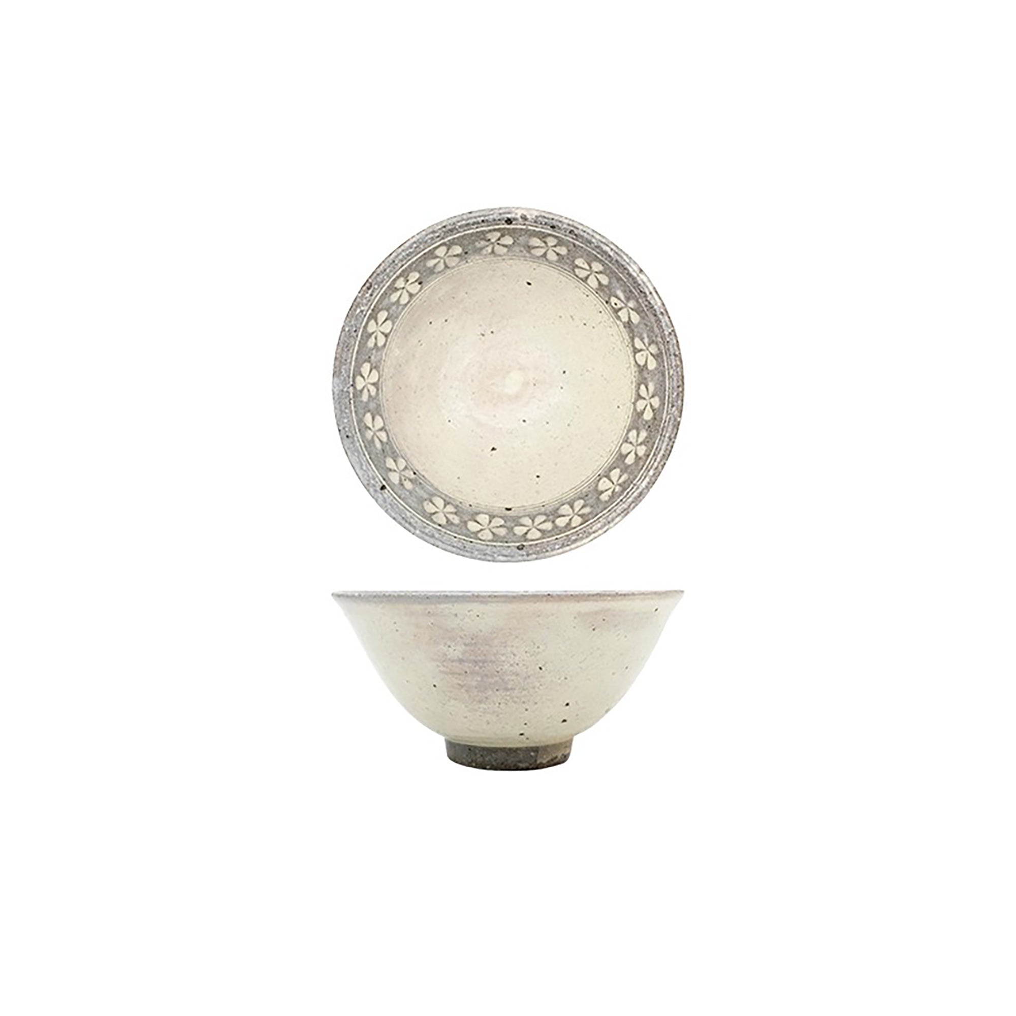 Bol Ginpo Mishima avec motif floral