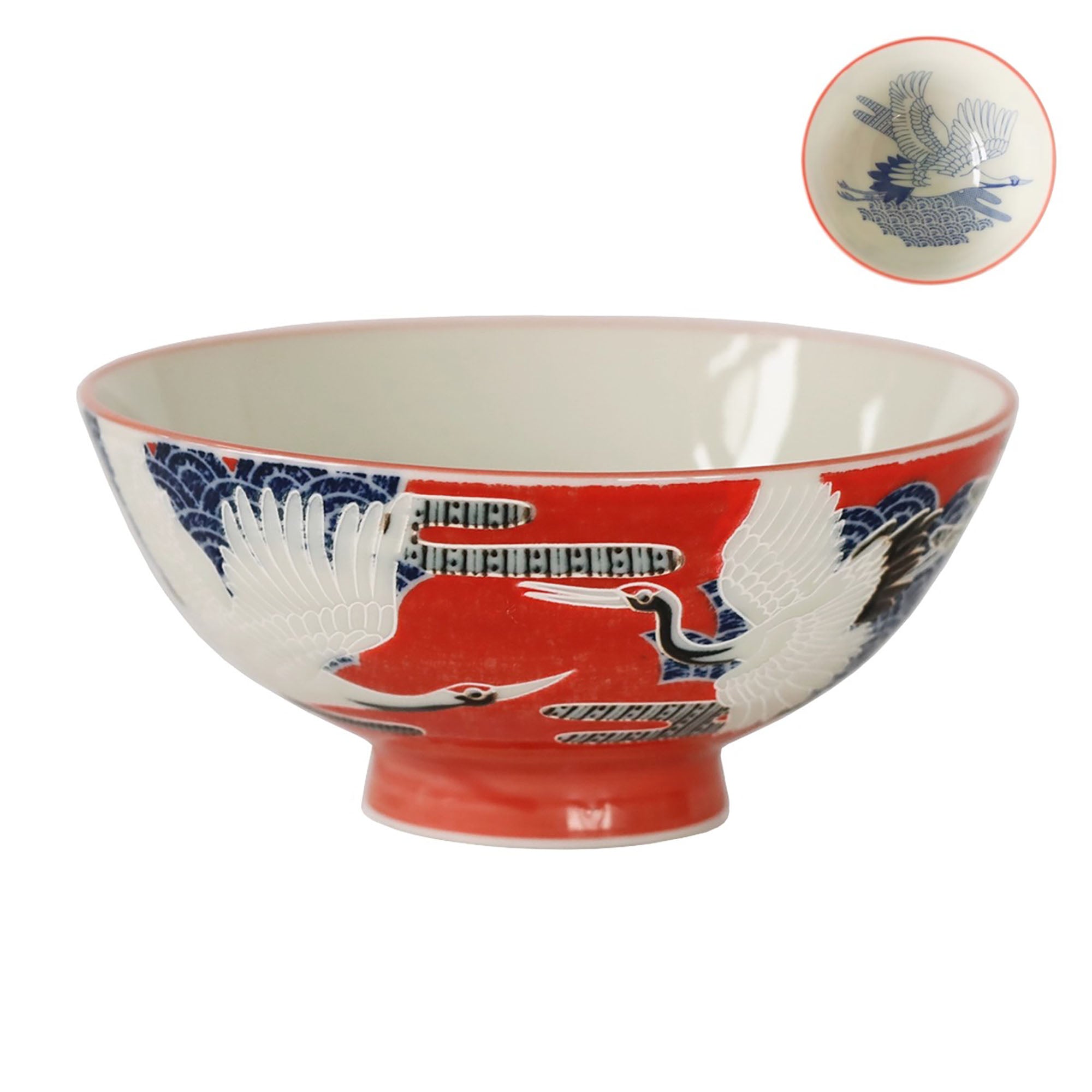 Bol en Céramique Minoyaki avec motif Grue bonheur