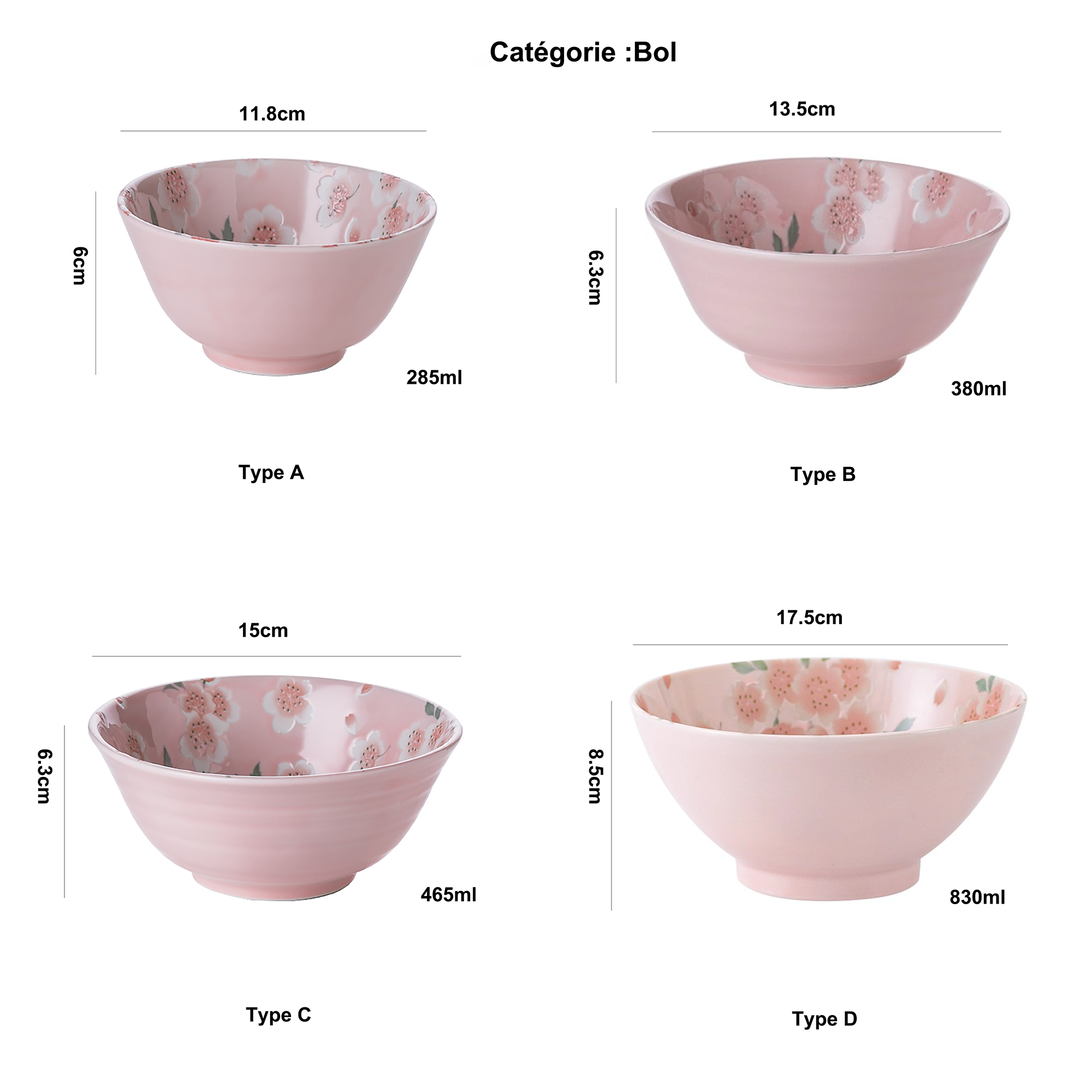 Bol avec motif romantique sakura