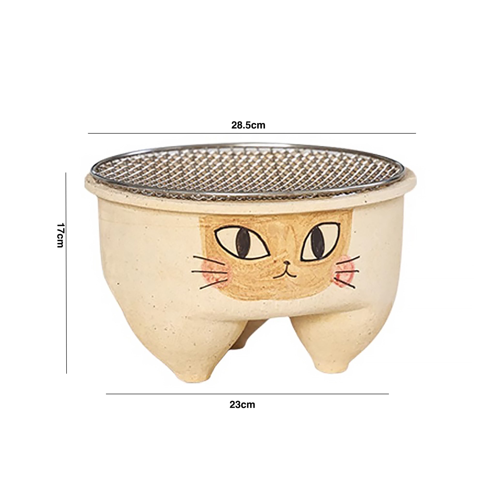 Réchaud de thé en grès brut de Jingdezhen avec motif chat à trois pattes