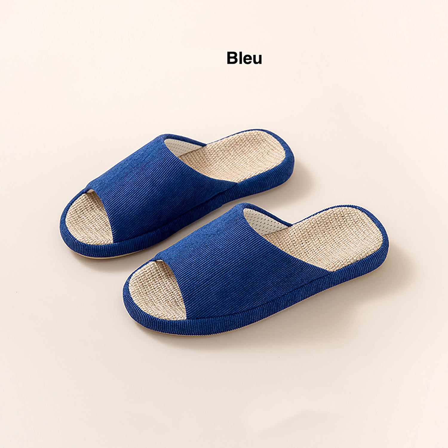 CHAUSSON en VELOUR et LIN au bout OUVERT