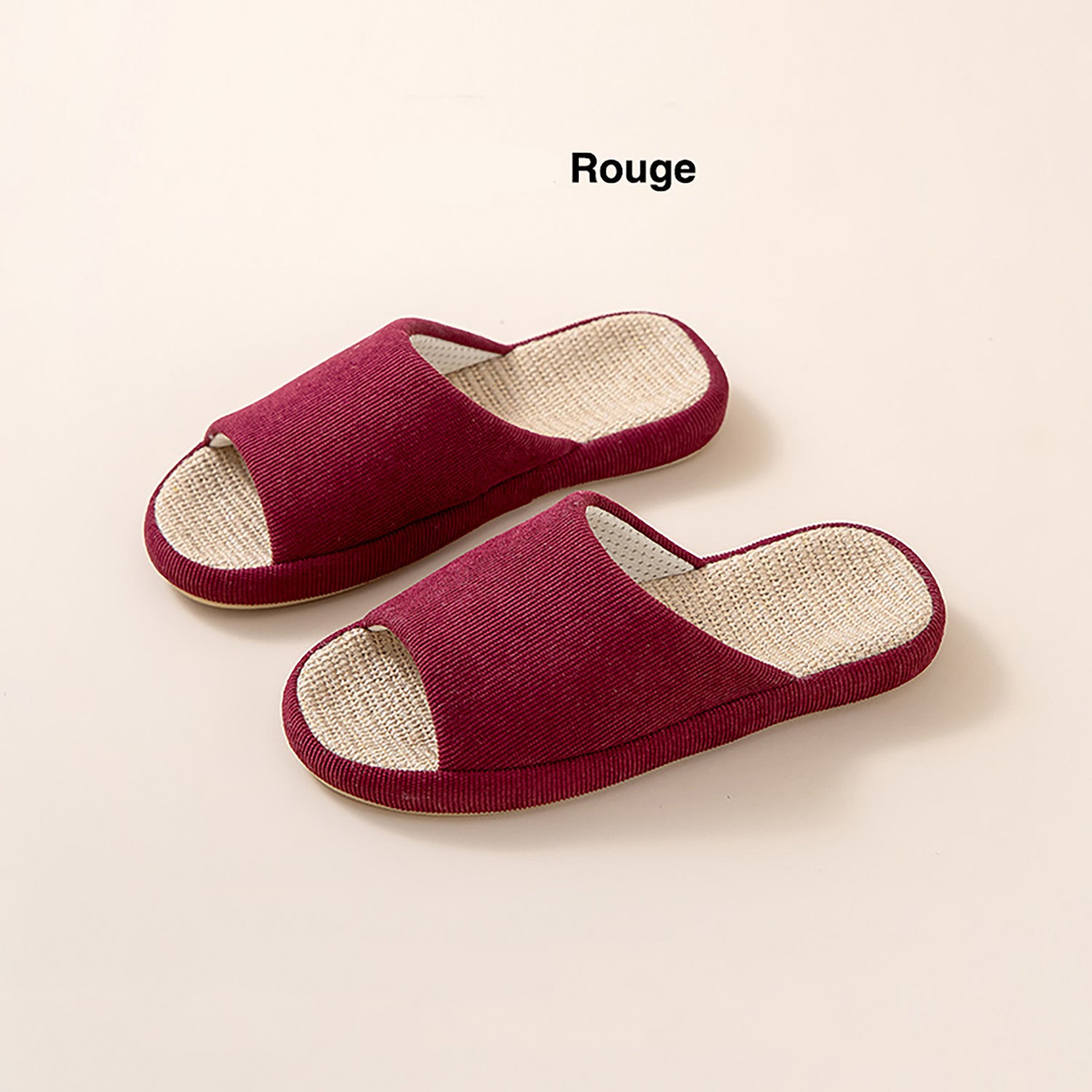 CHAUSSON en VELOUR et LIN au bout OUVERT