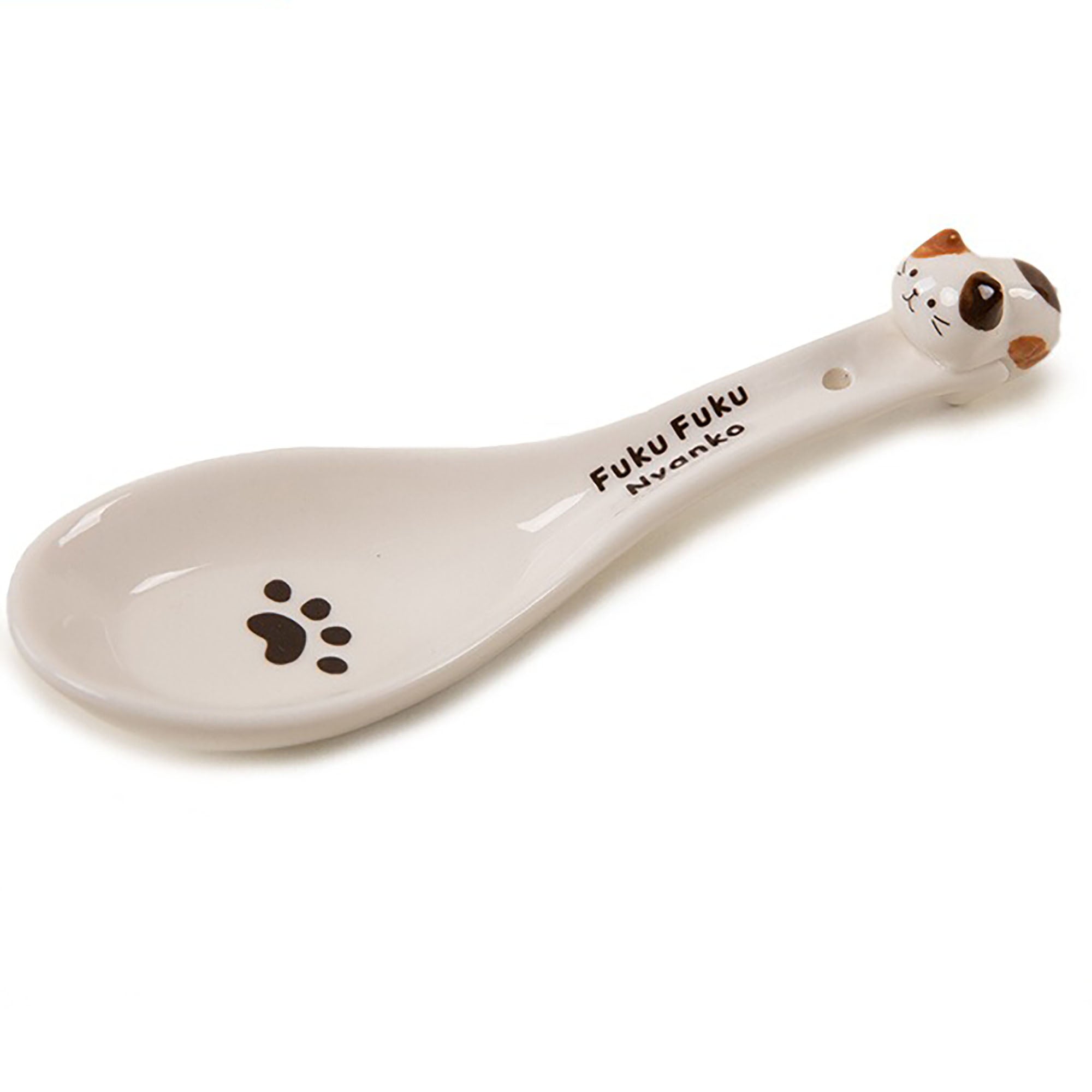 Porcelain Kitten Spoon with Embossed Handle