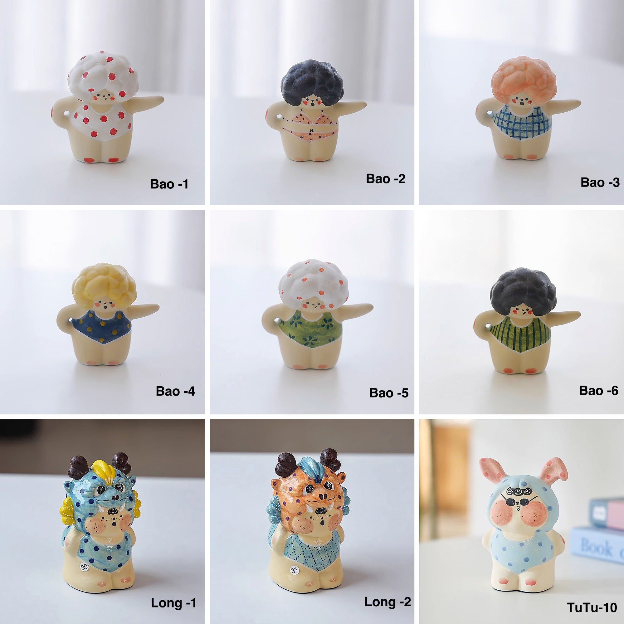 Figurine poupée artisanale en céramique faite à la main