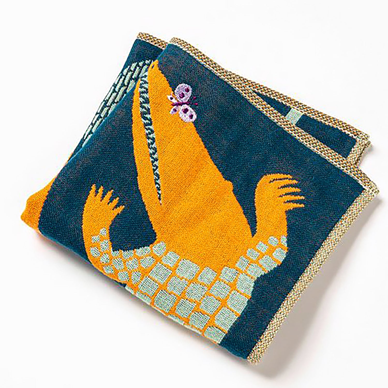 Serviette japonaise brodée en coton Morita MiW
