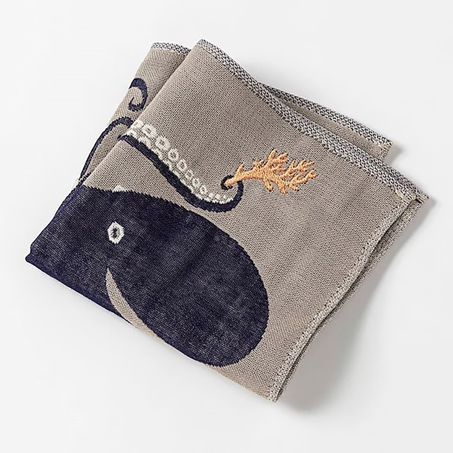 Serviette japonaise brodée en coton Morita MiW