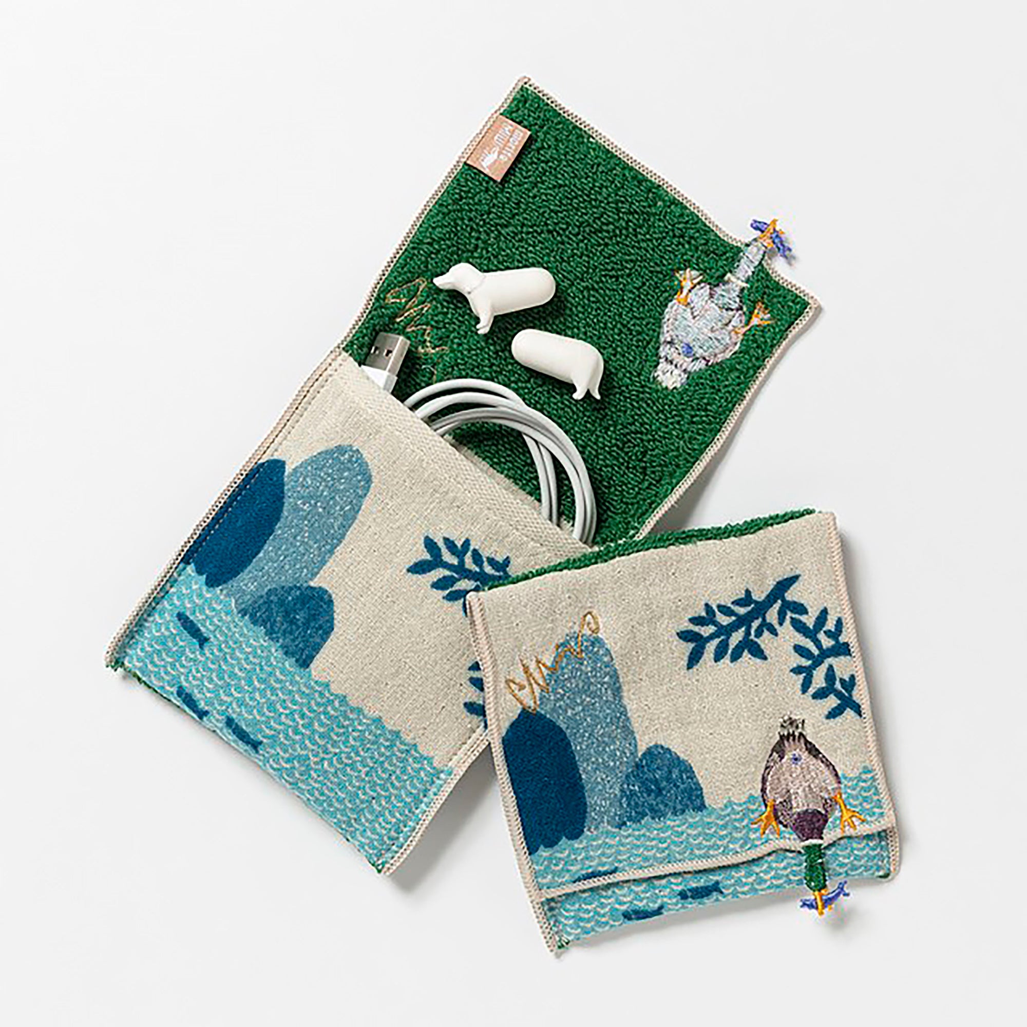 Serviette japonaise en coton brodé Morita MiW