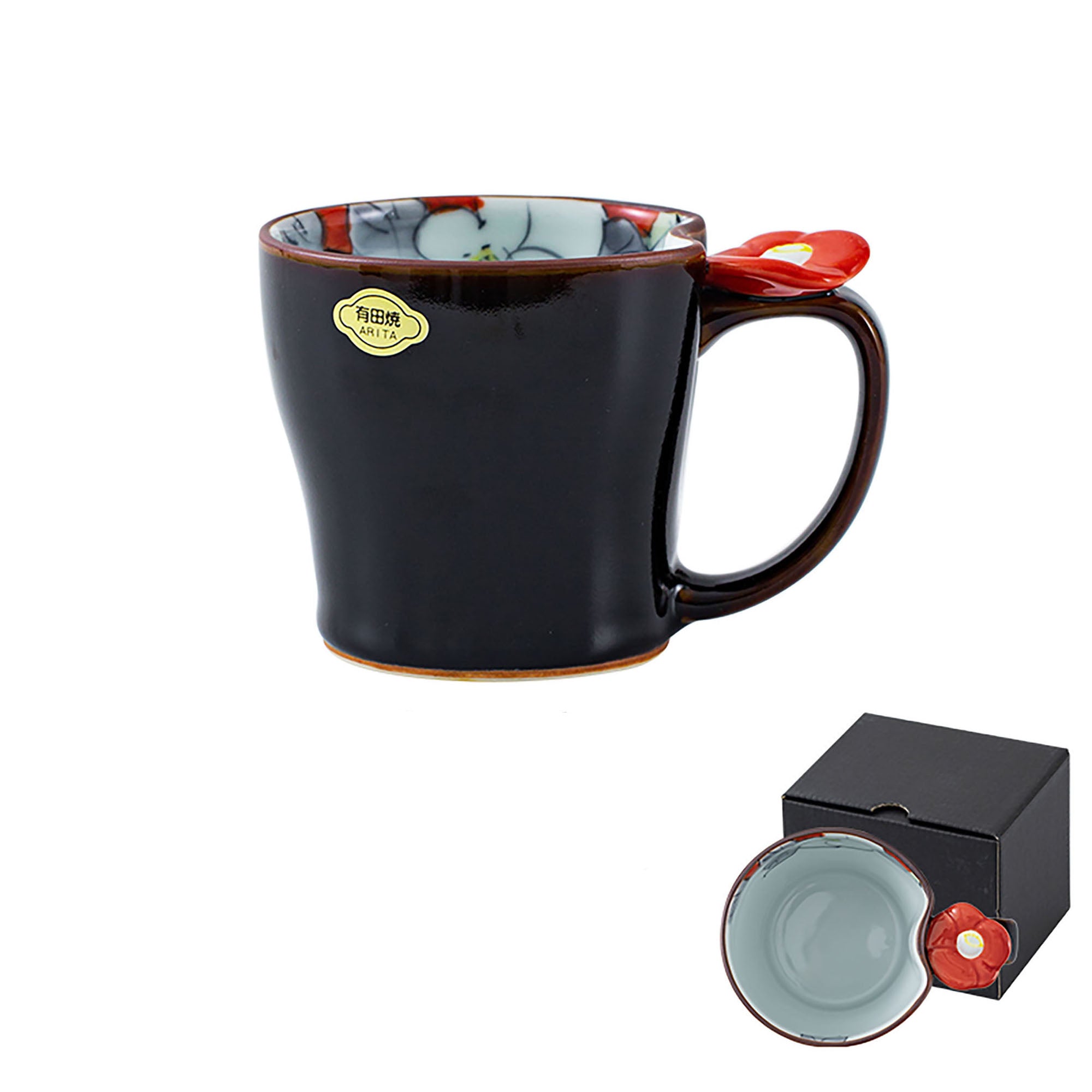 Arita-yaki mug with flower design