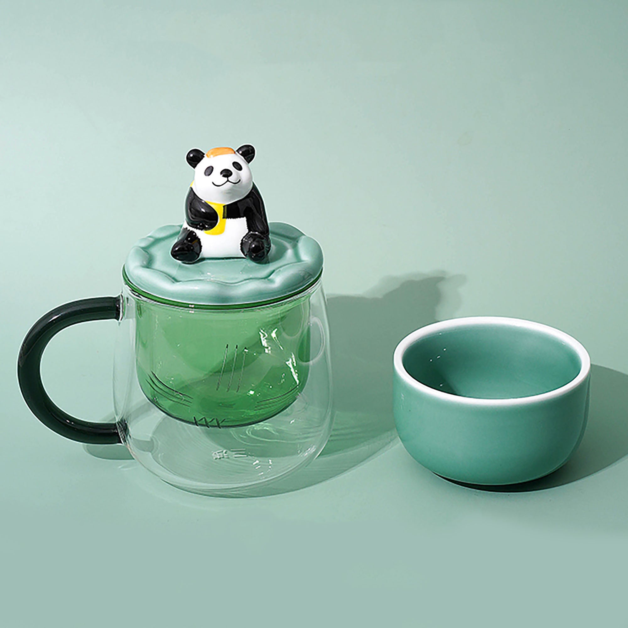 Mug Panda avec Couvercle en Porcelaine