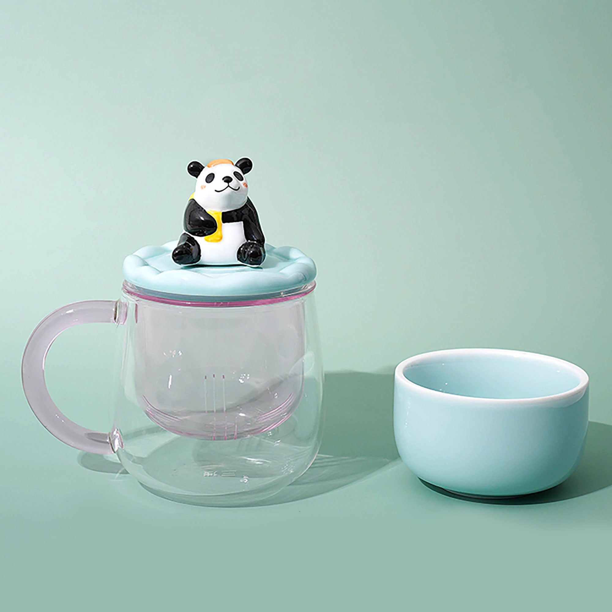 Mug Panda avec Couvercle en Porcelaine