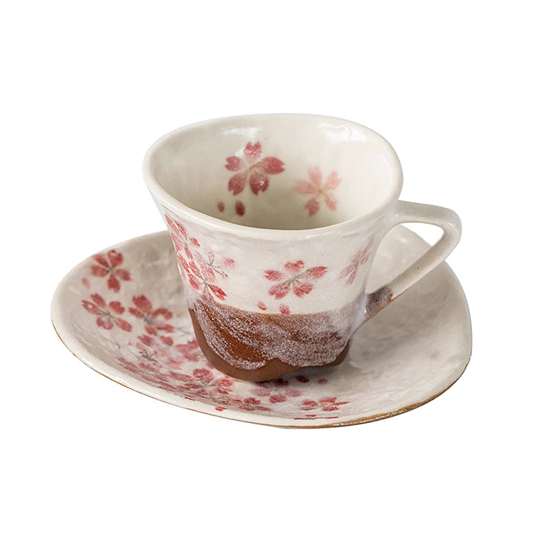 Tasse à café avec son assiette Minoyaki