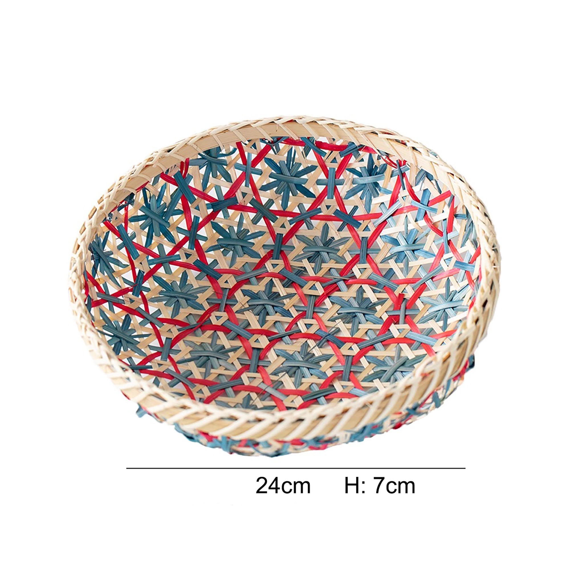 Panier rond en rotin fait main