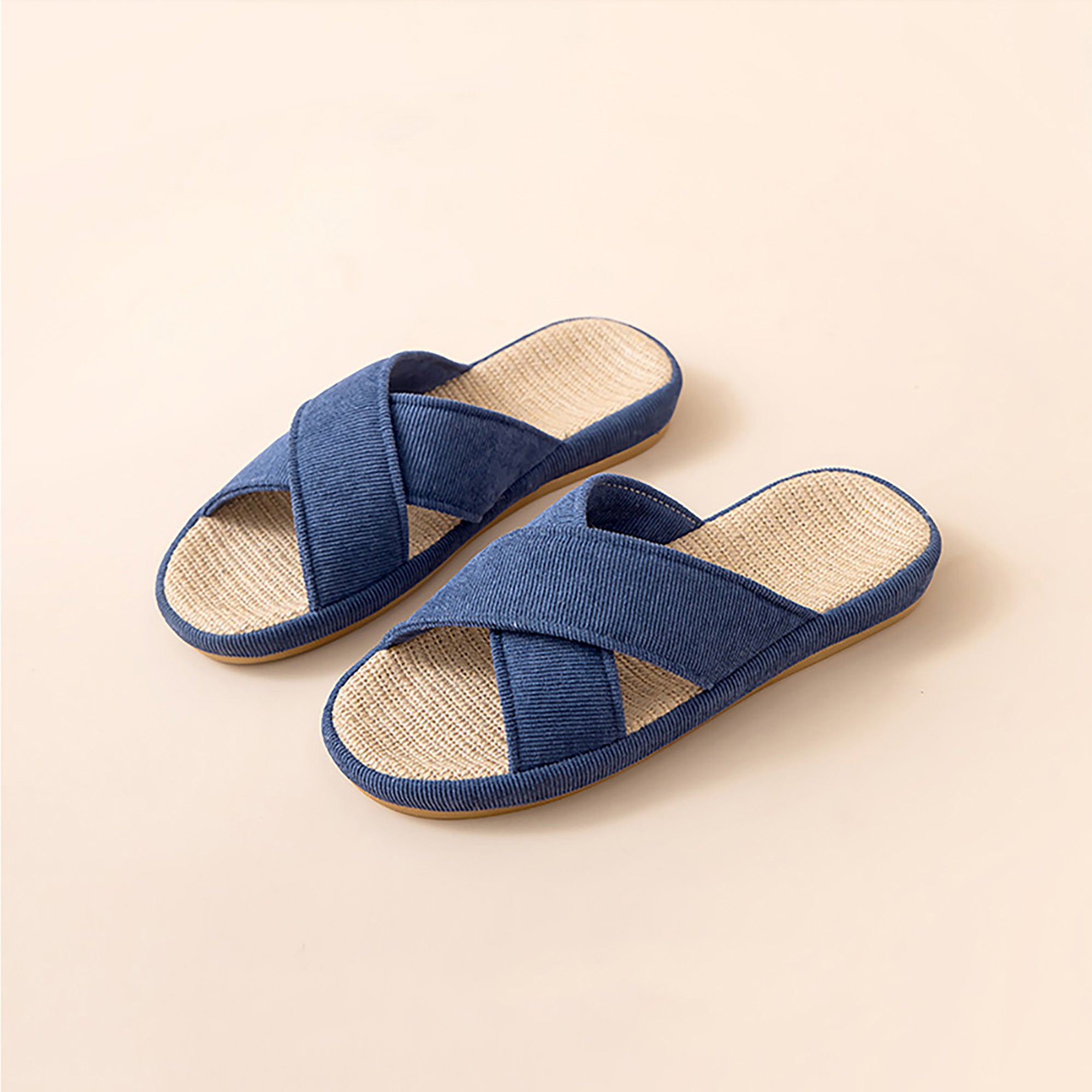 Mules aus Leinen und Baumwolle