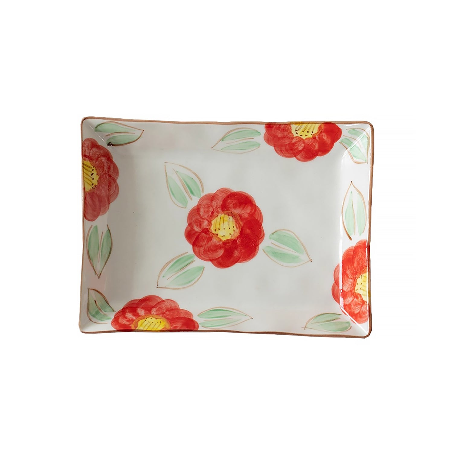Assiette rectangulaire en céramique Minoyaki