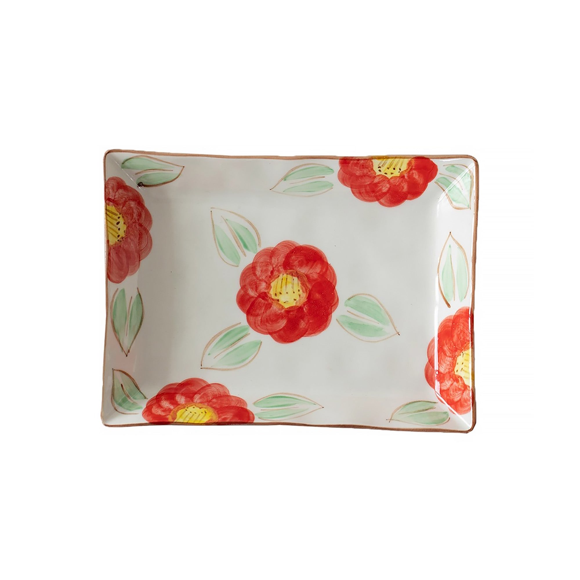 Assiette rectangulaire en céramique Minoyaki
