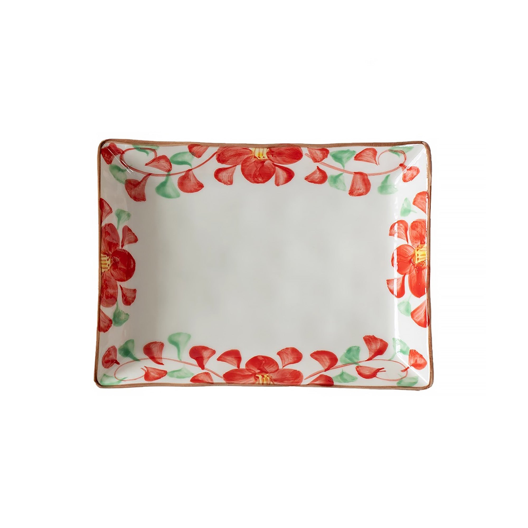 Assiette rectangulaire en céramique Minoyaki