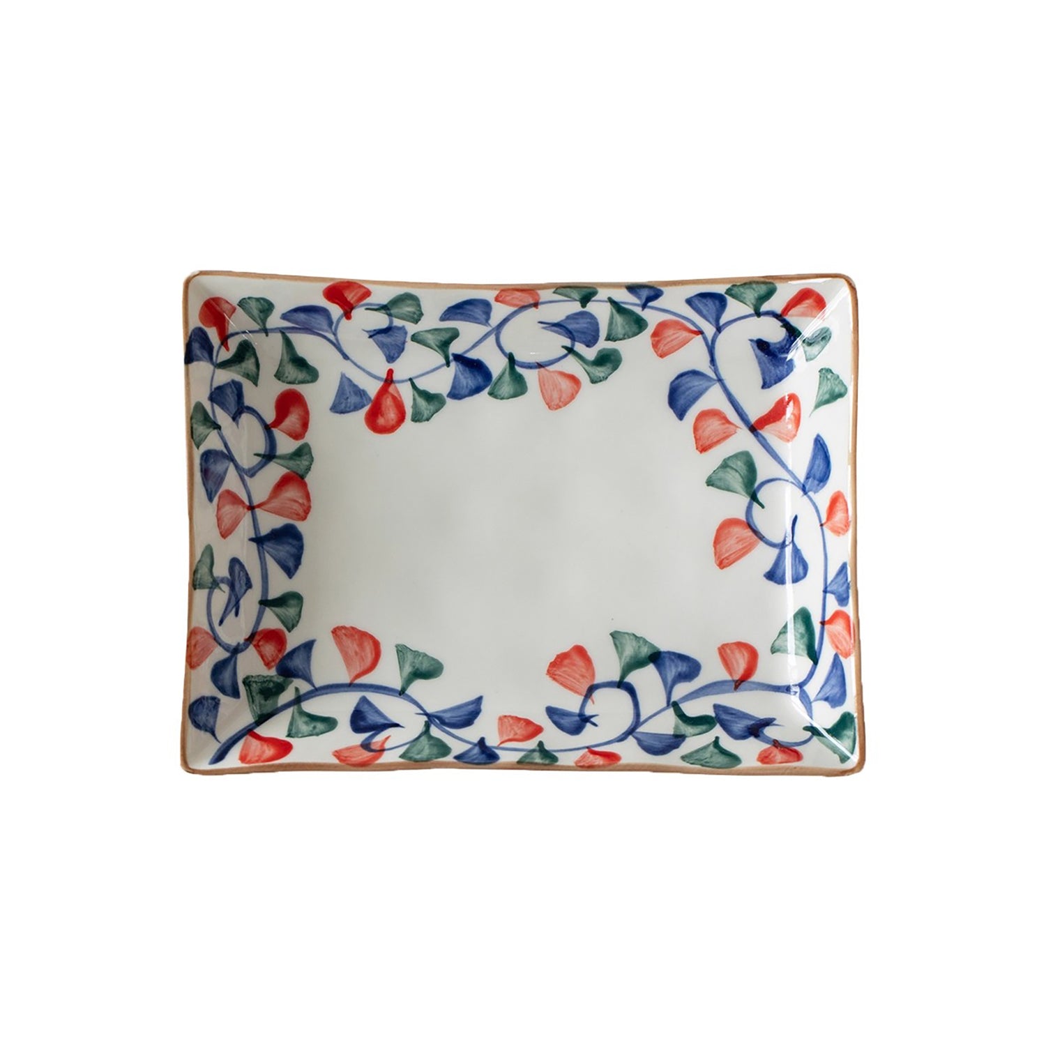Assiette rectangulaire en céramique Minoyaki