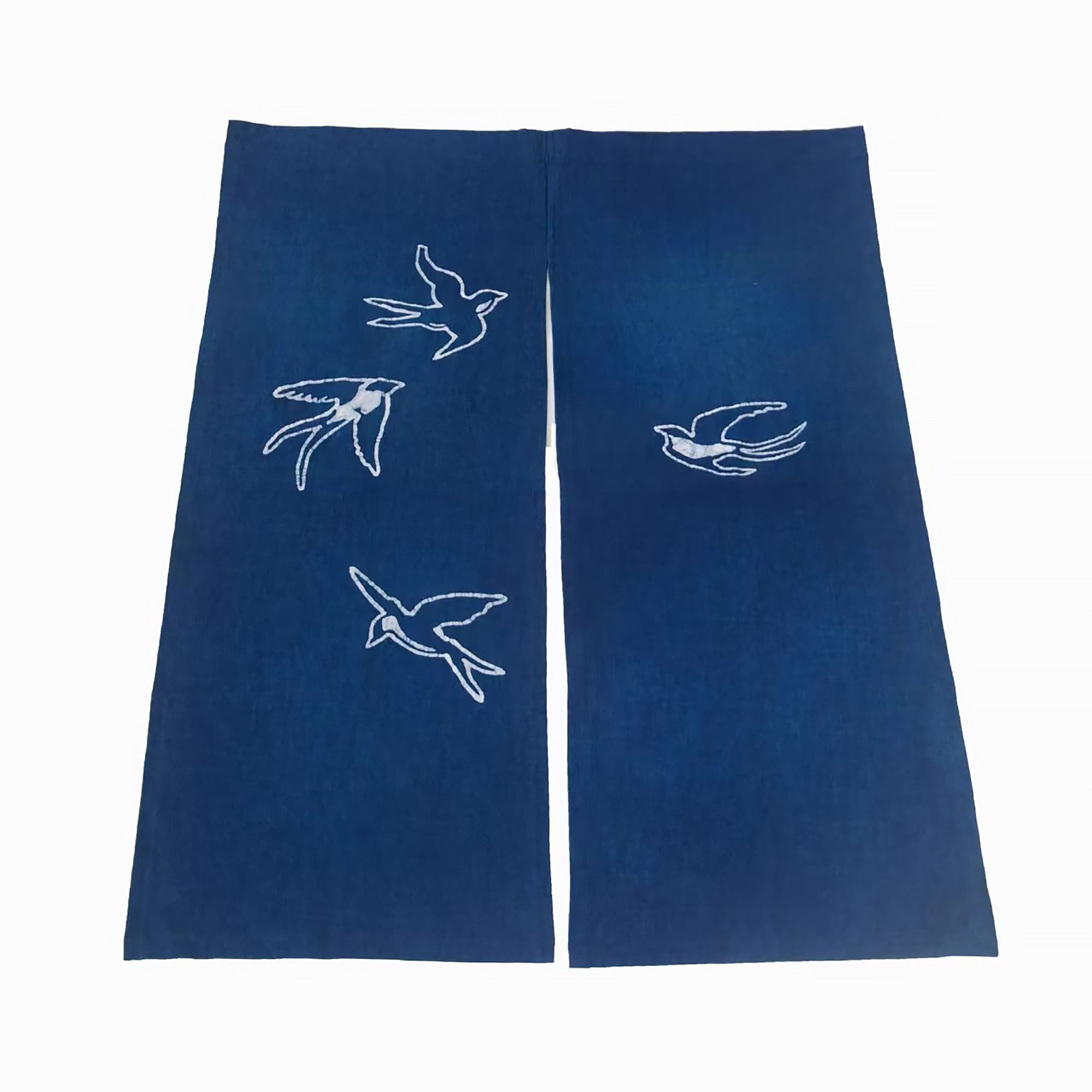 Rideau japonais en lin et coton avec teinture artisanale indigo