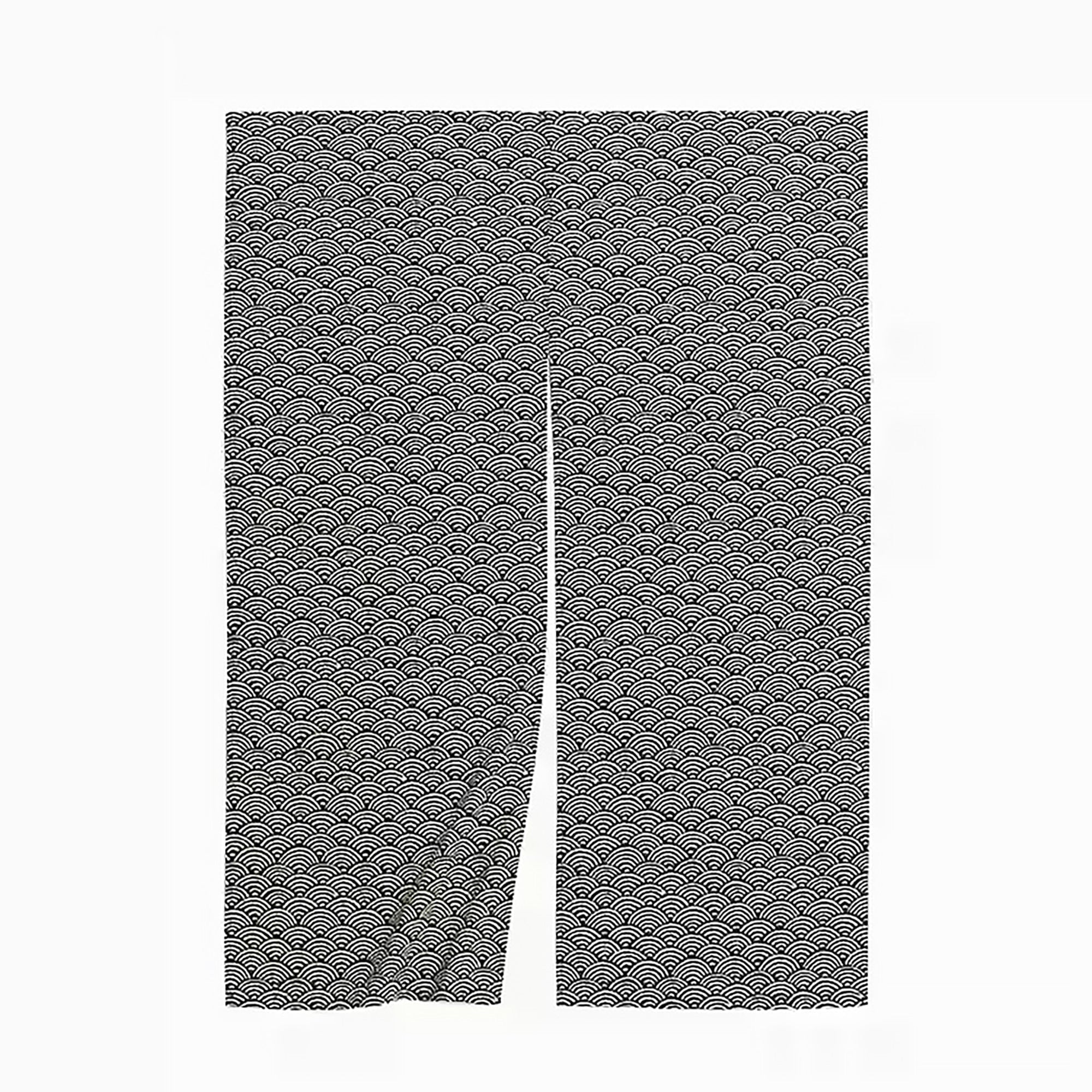 Noren japonais en coton avec design semi-transparent à deux pans