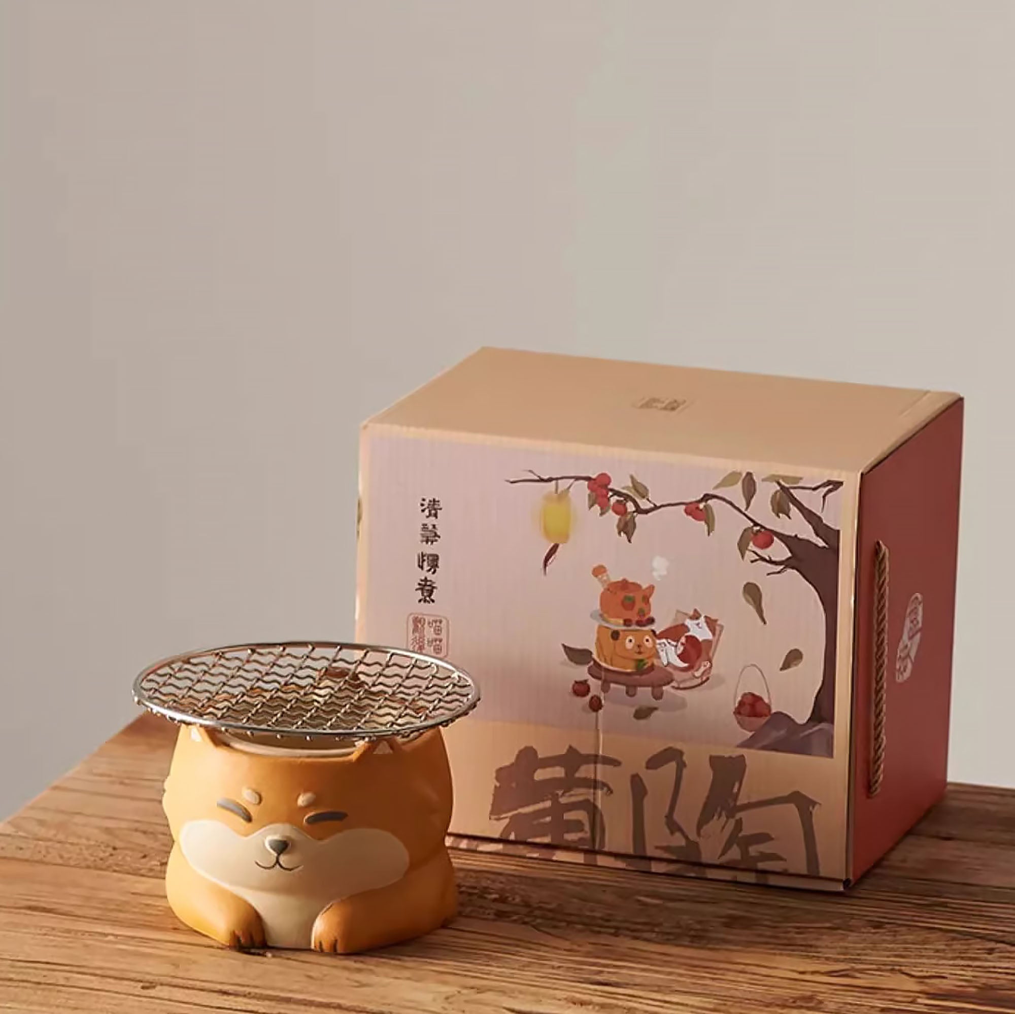 Théière et Réchaud à thé en céramique brute de Jingdezhen