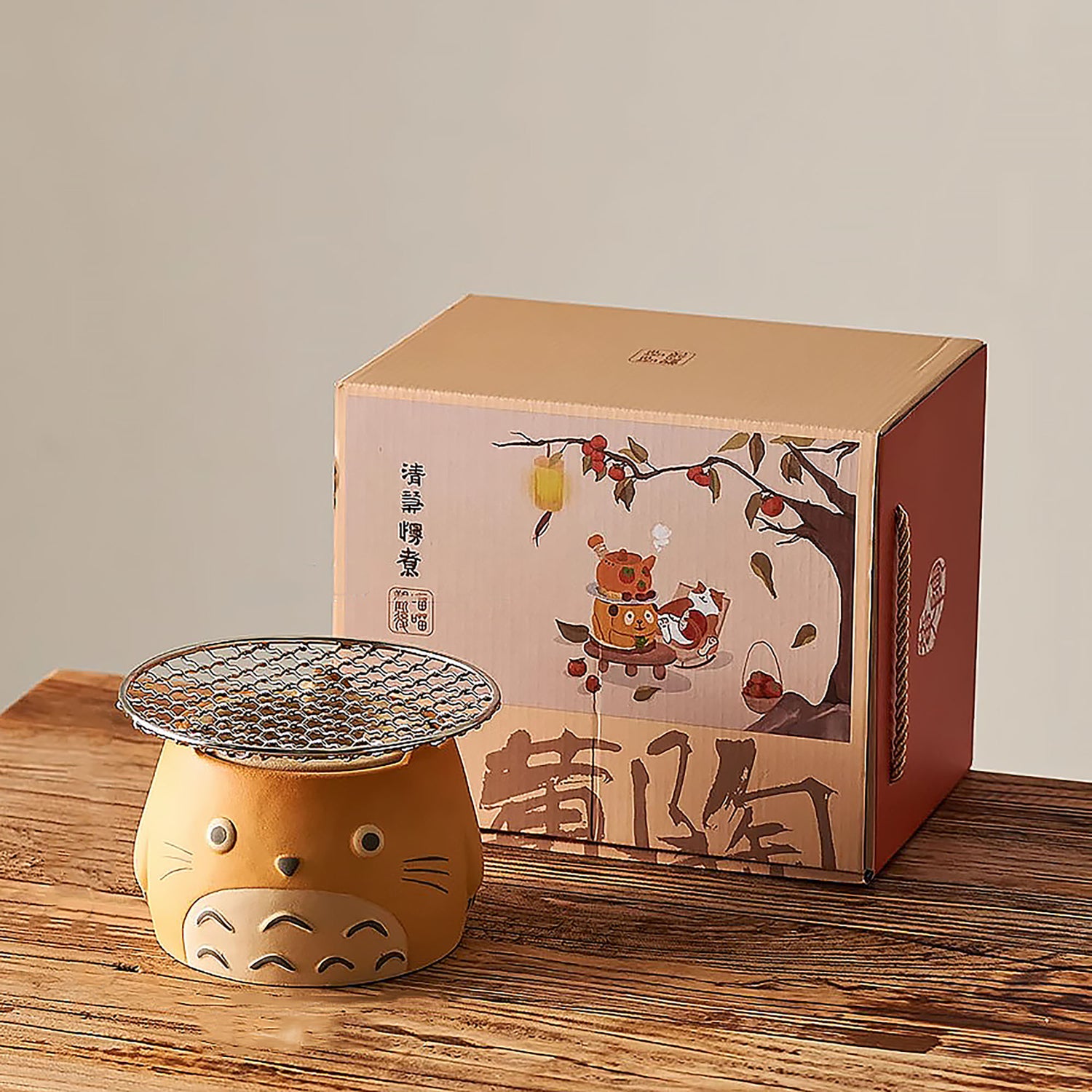 Théière et Réchaud à thé en céramique brute de Jingdezhen