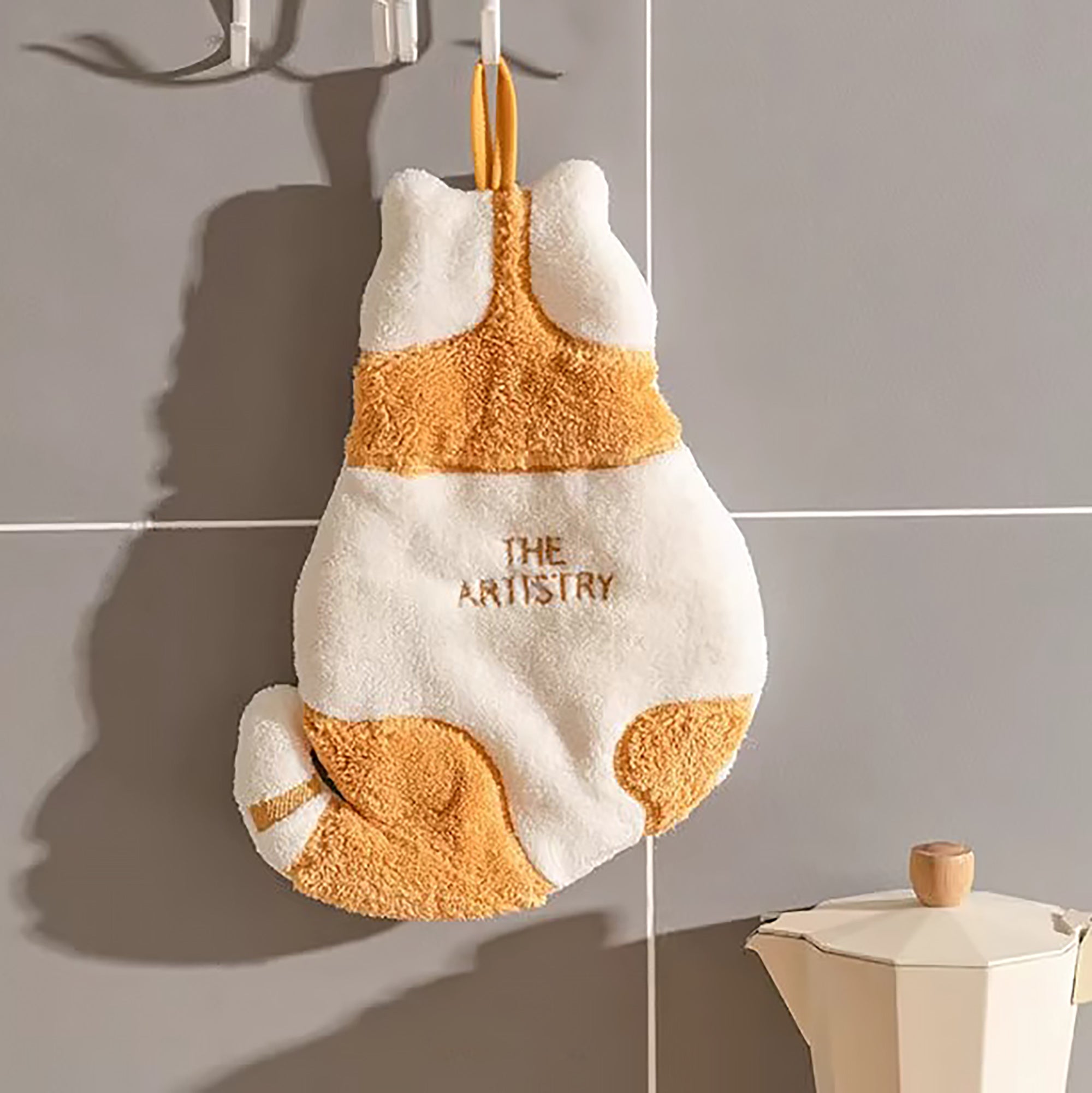 Serviette en polaire corail motif dos de chat
