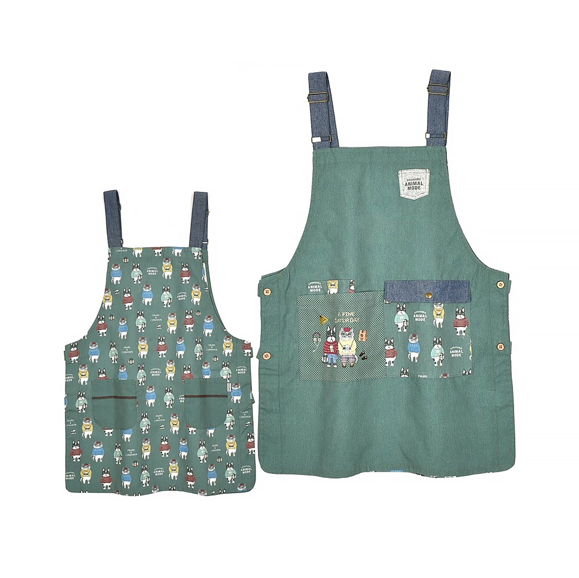 Tablier Kusuguru japonais avec mignon motif chien