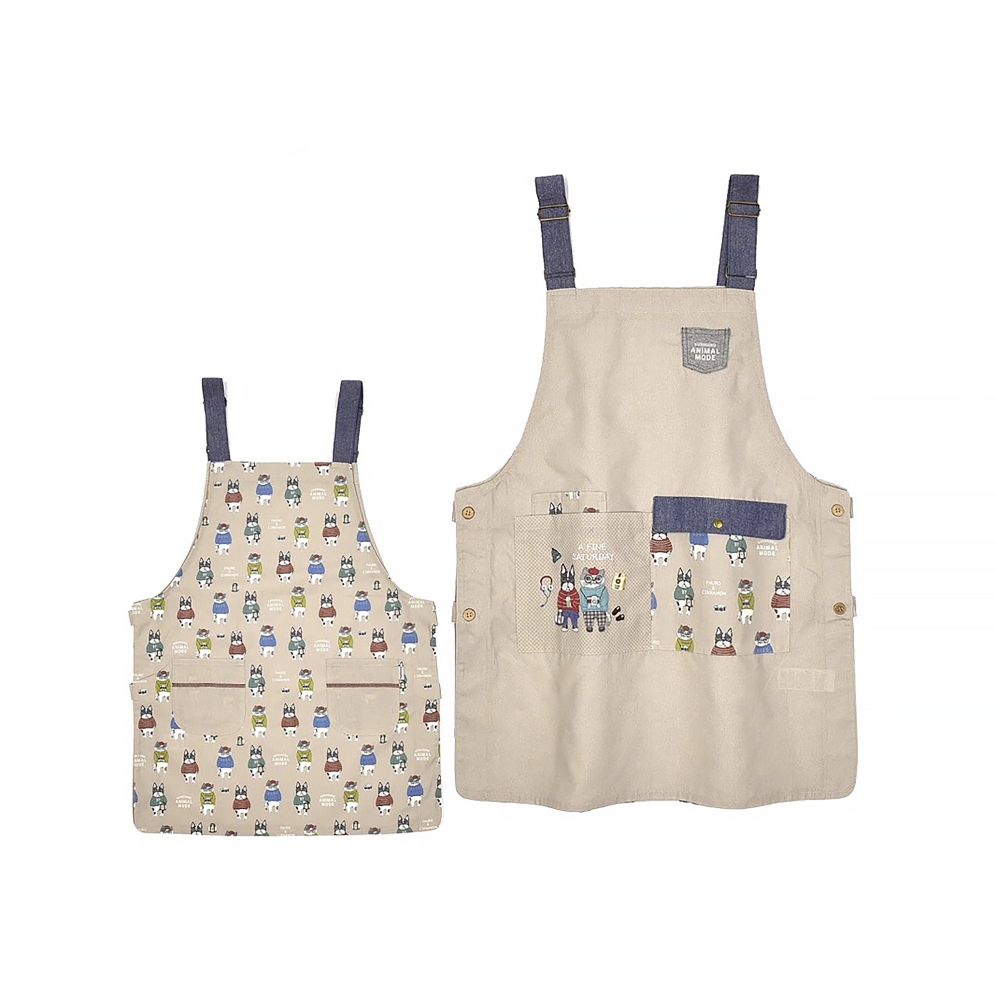 Tablier Kusuguru japonais avec mignon motif chien