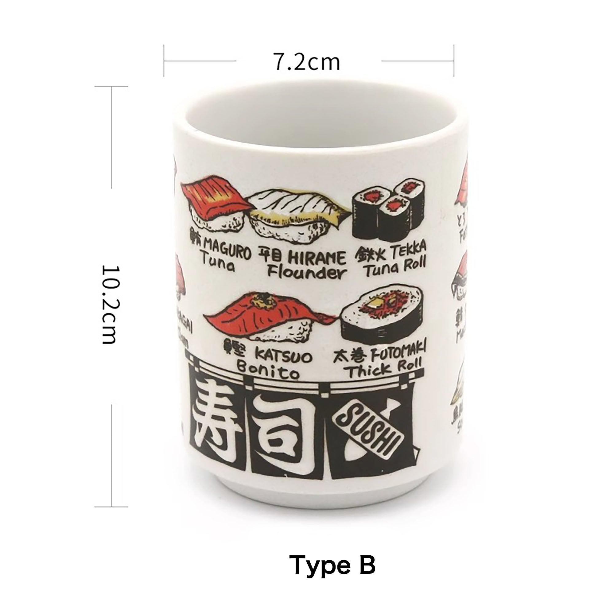 Tasse en céramique motifs culture et gastronomie japonaise